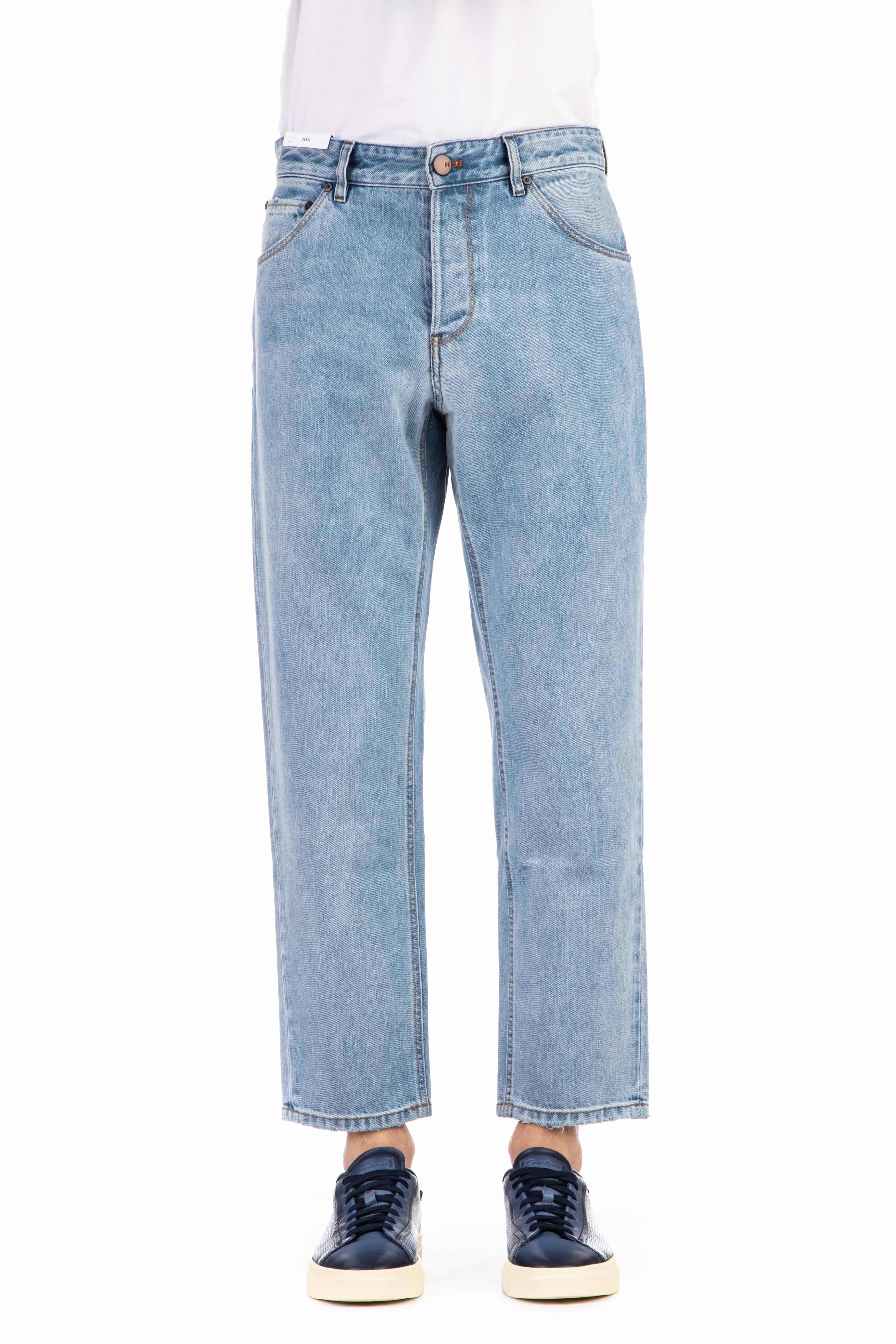 Jeans in puro cotone lavaggio chiaro rebel fit