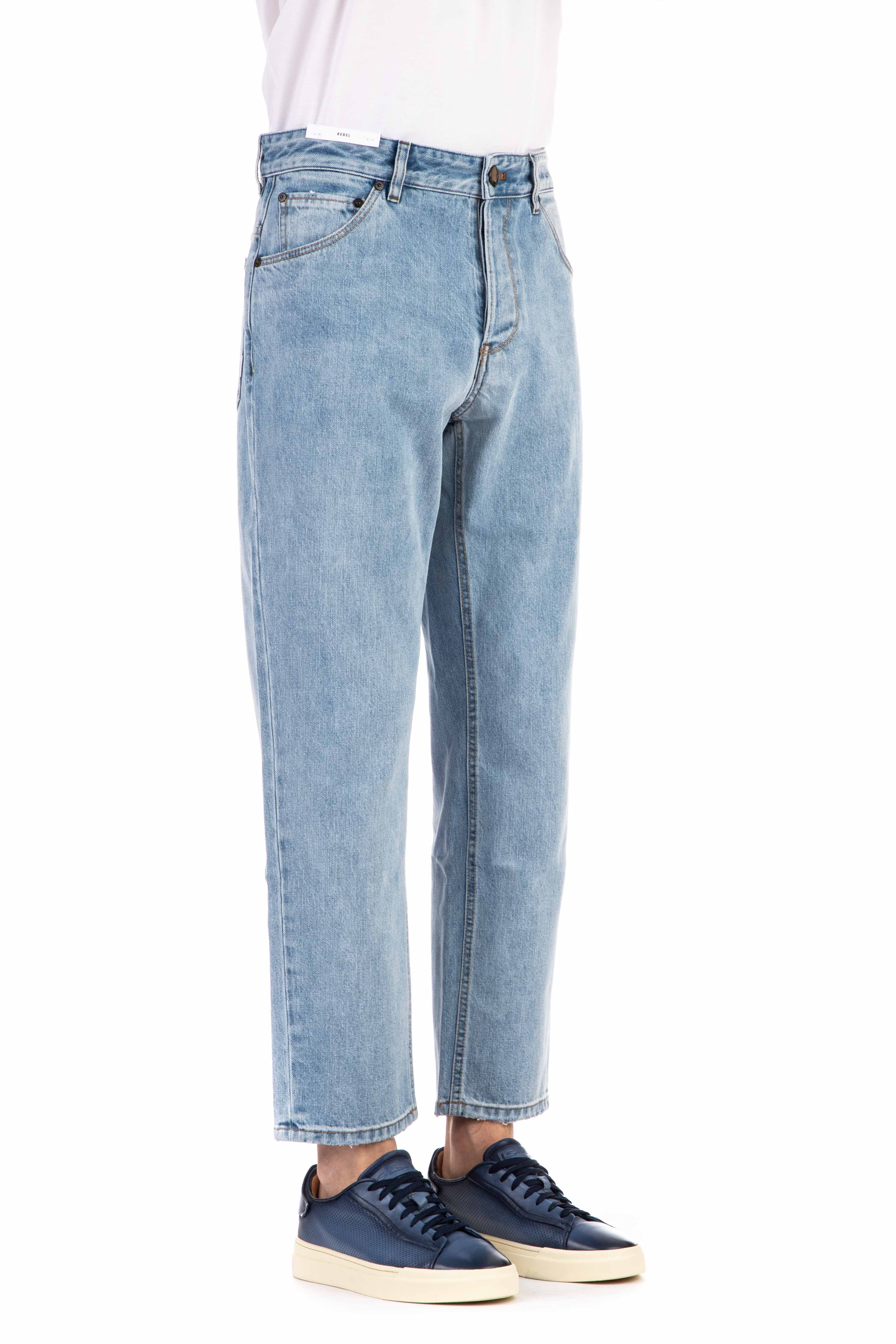 Jeans in puro cotone lavaggio chiaro rebel fit