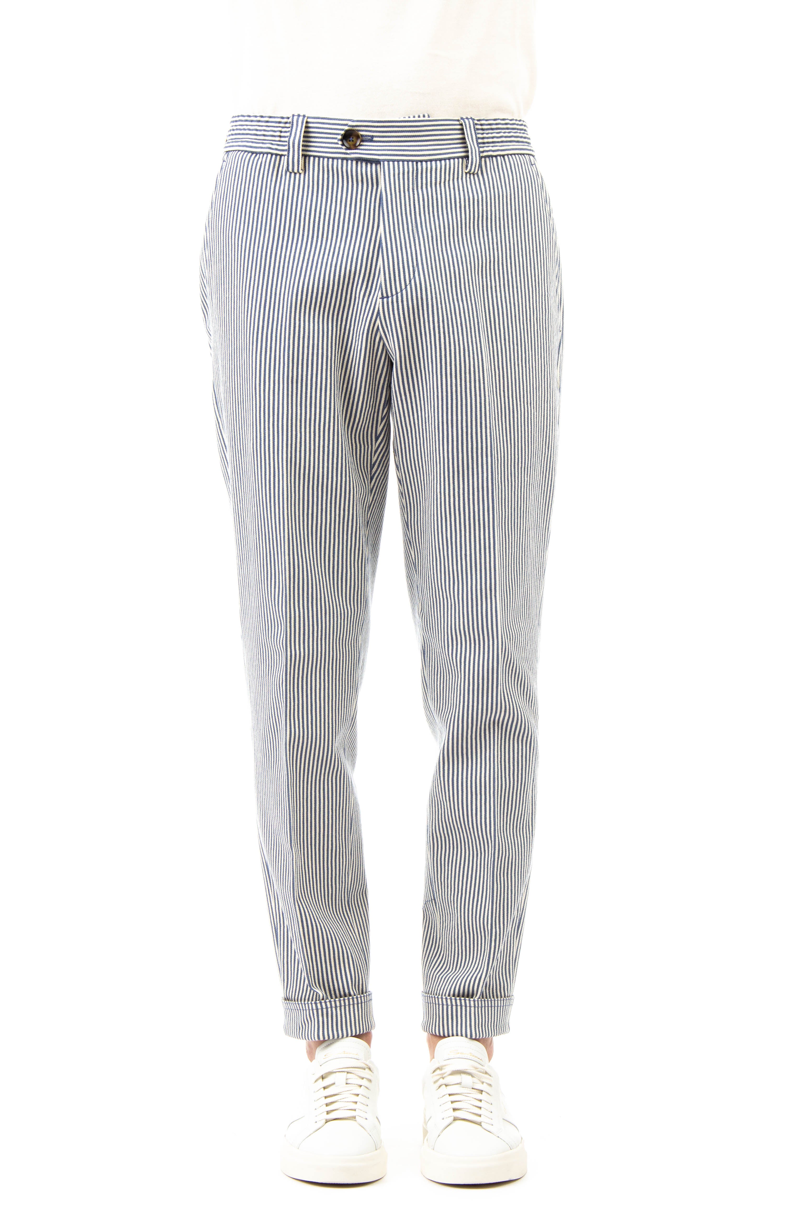 The rebel fit pure cotton striped trousers