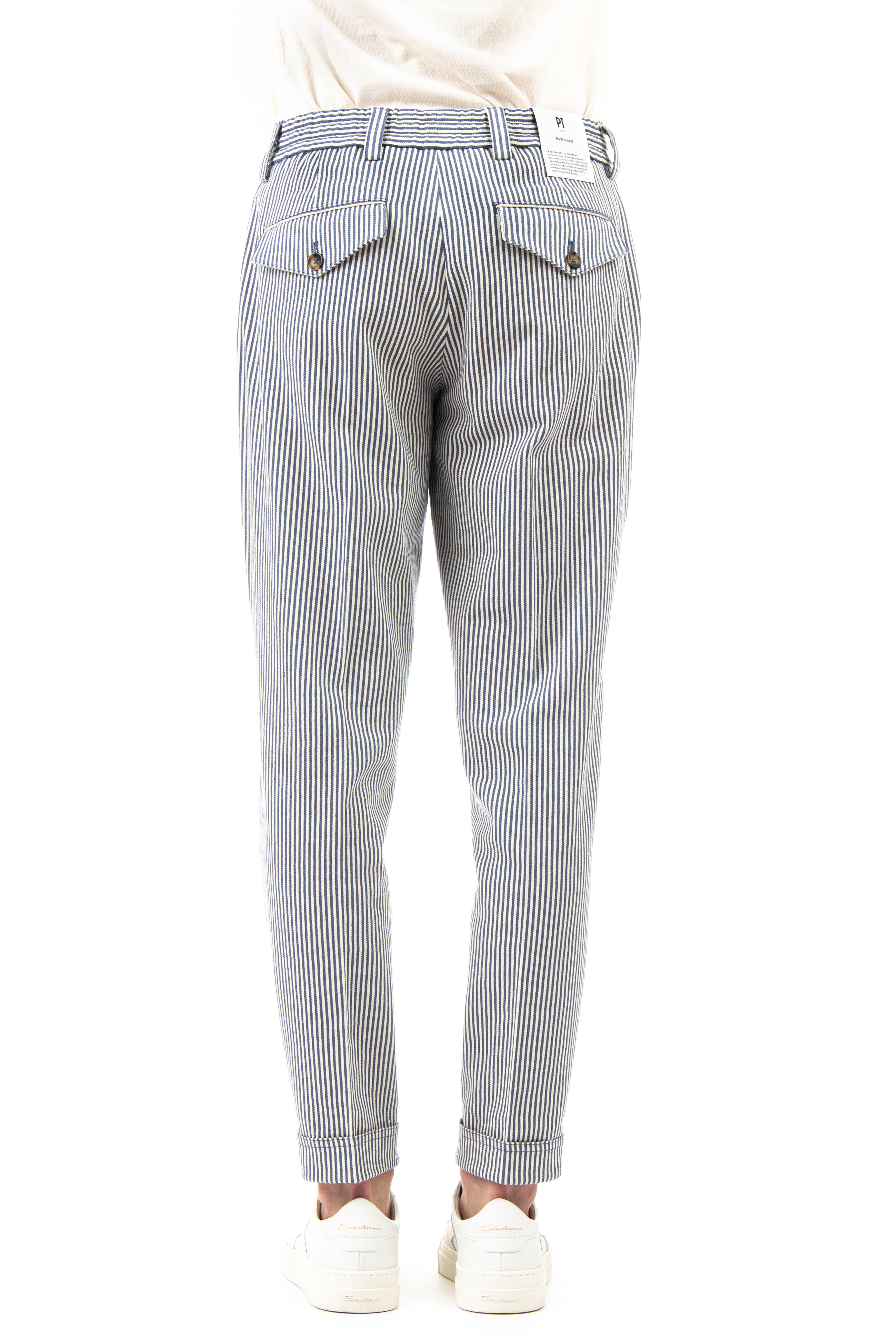 The rebel fit pure cotton striped trousers