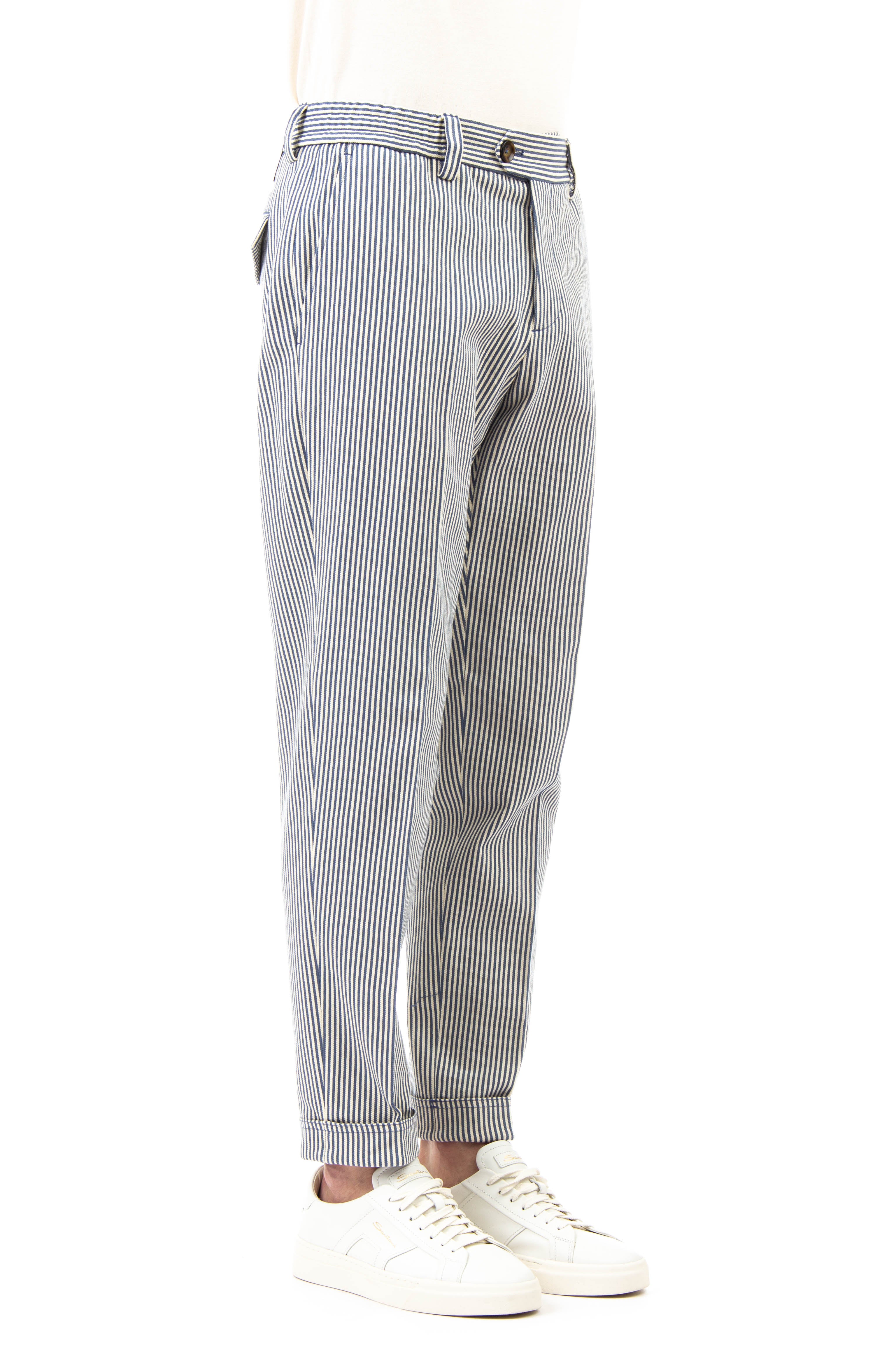 The rebel fit pure cotton striped trousers