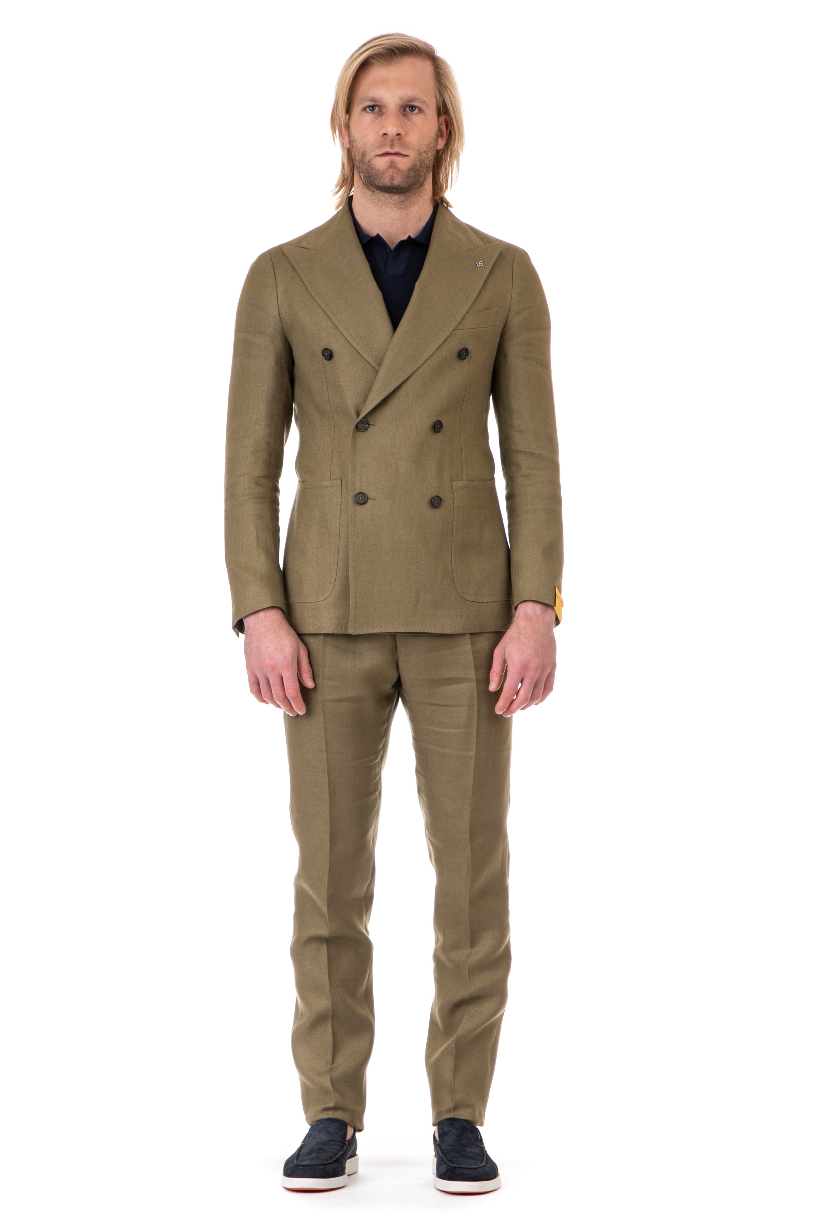 Pino Lerario double-breasted linen suit