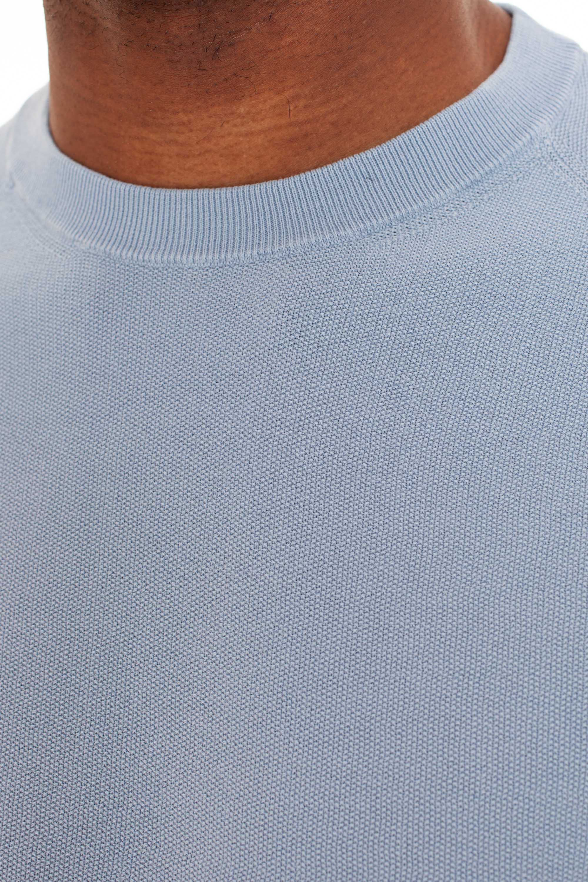 Crew-neck sweater in rice grain cotton