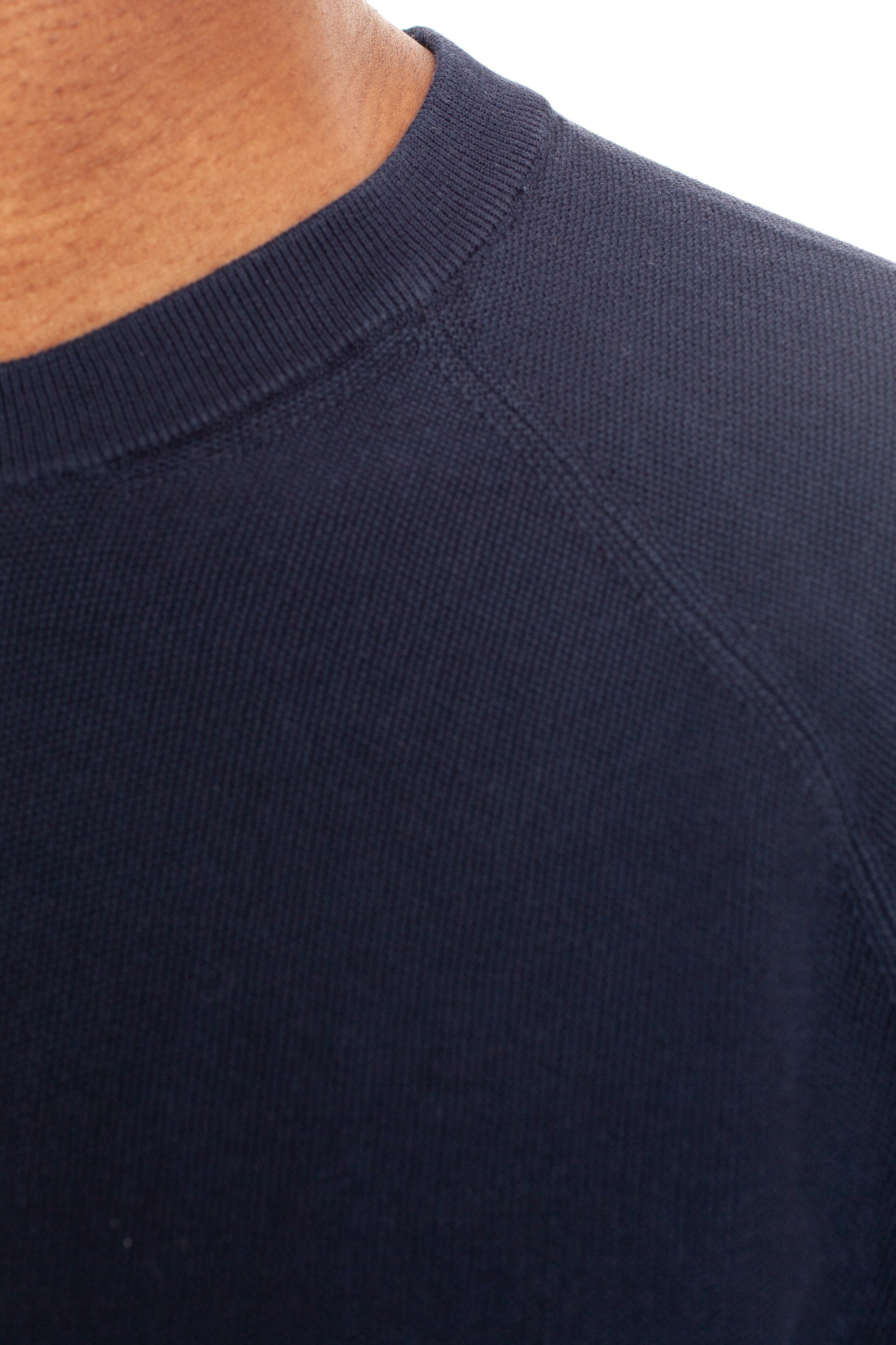 Crew-neck sweater in rice grain cotton