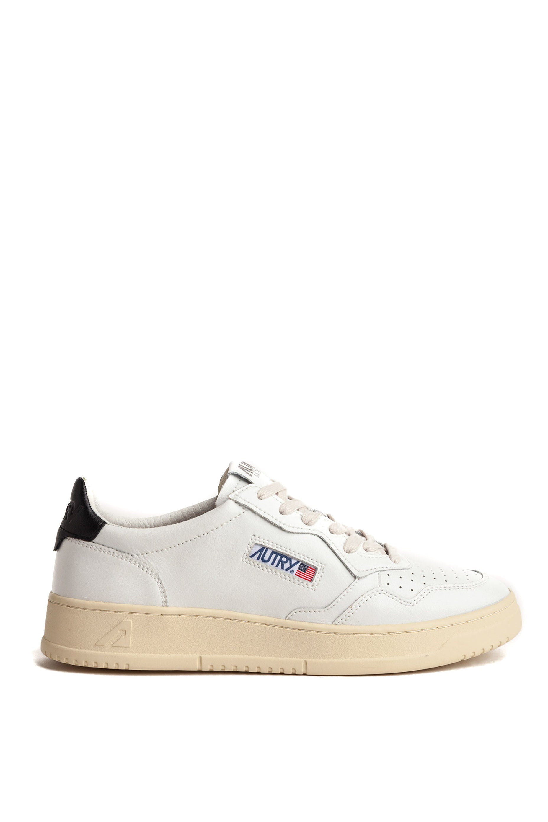 Autry Sneaker Medalist in pelle talloncino nero AULM LL22 WHT/BLACK 