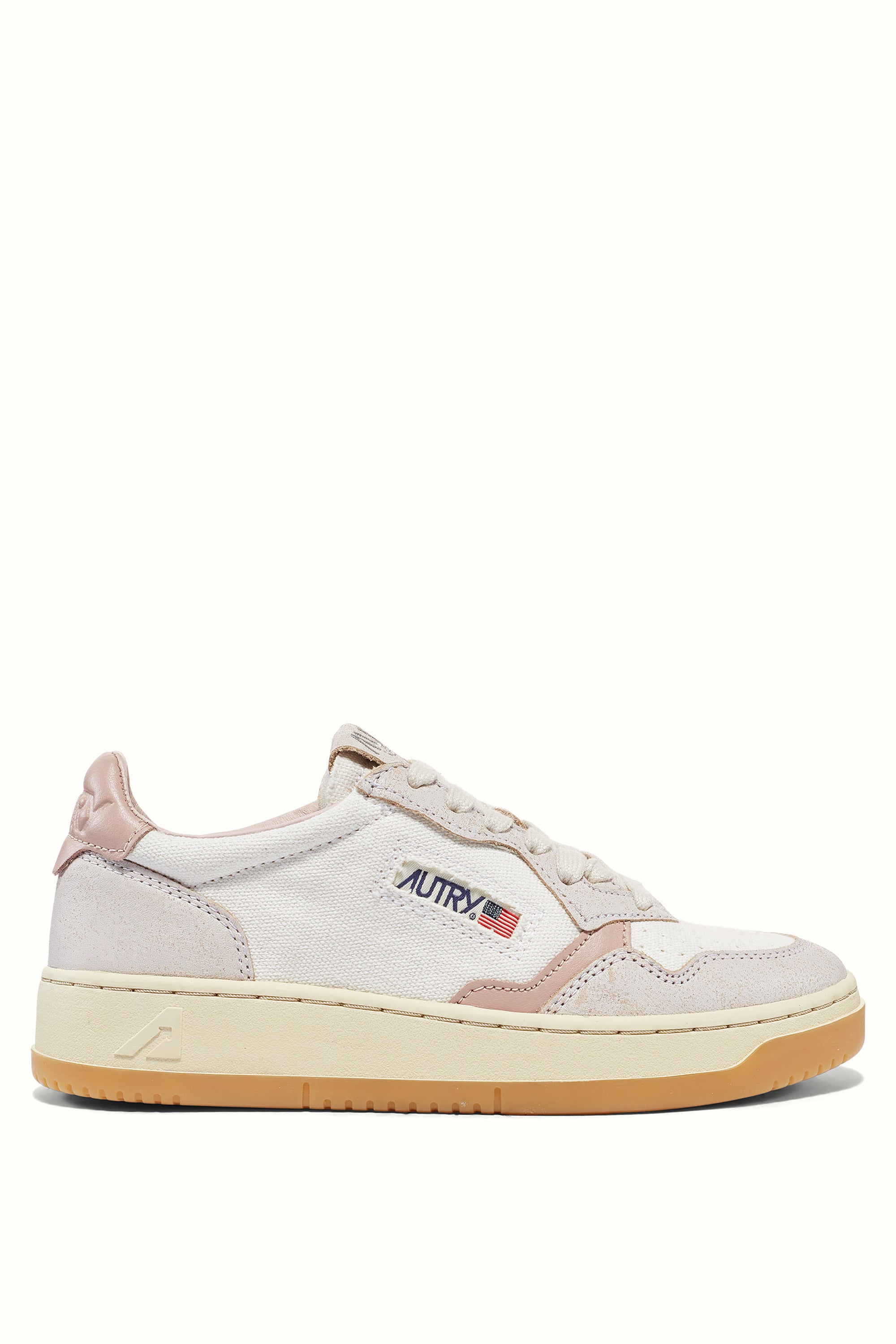 Sneaker donna bimateriale Medalist in canvas e pelle