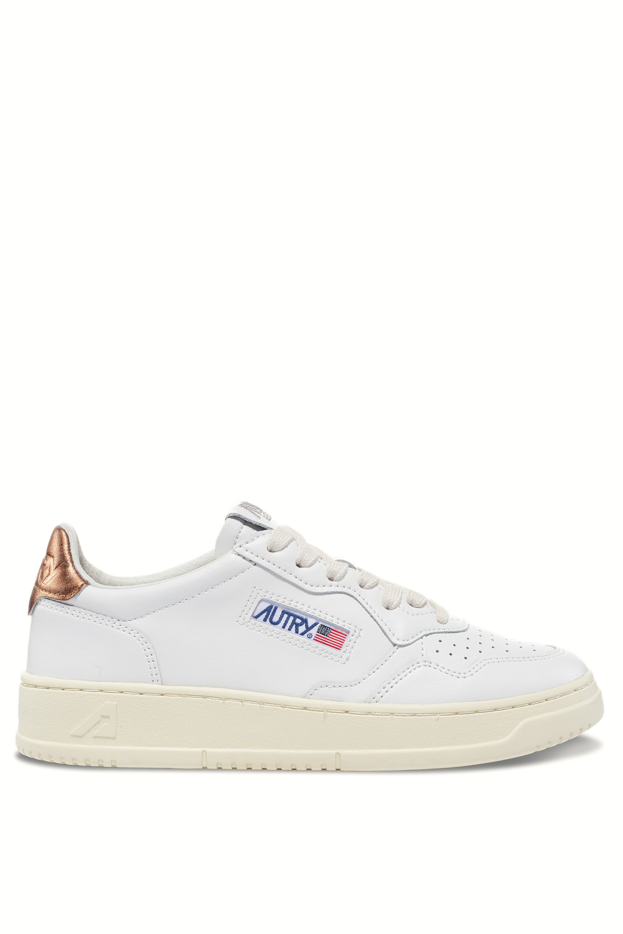 Medalist women's sneaker in bronze heel leather