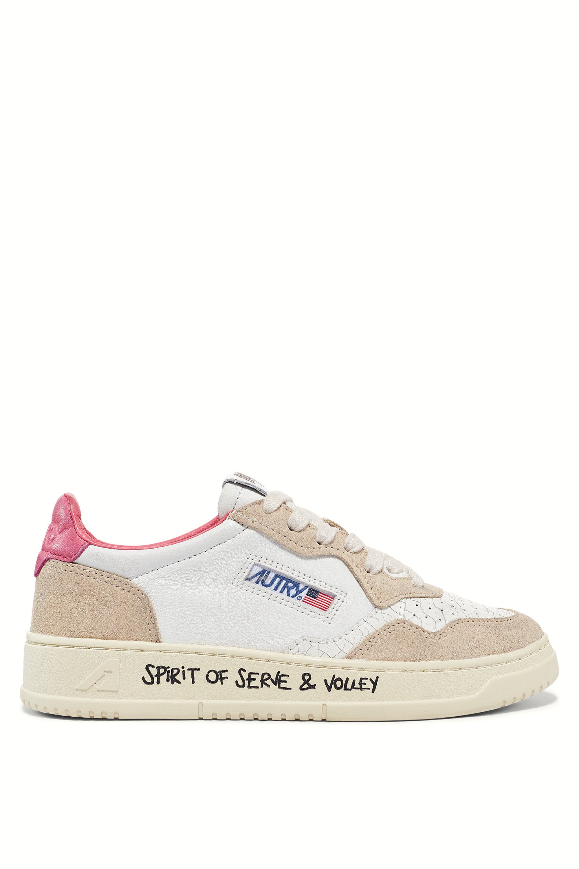 Sneaker donna Medalist con talloncino fucsia e scritta