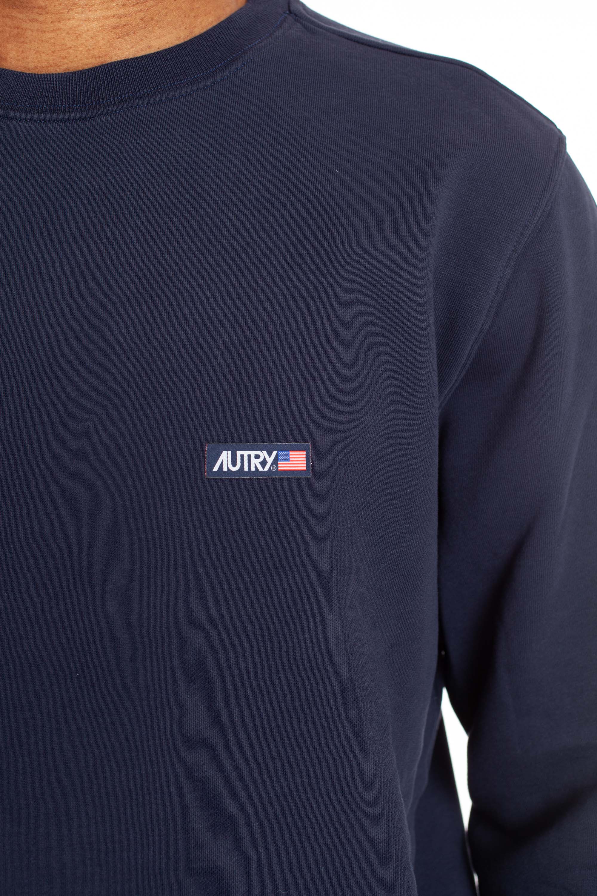 Crew-neck cotton sweatshirt with logo