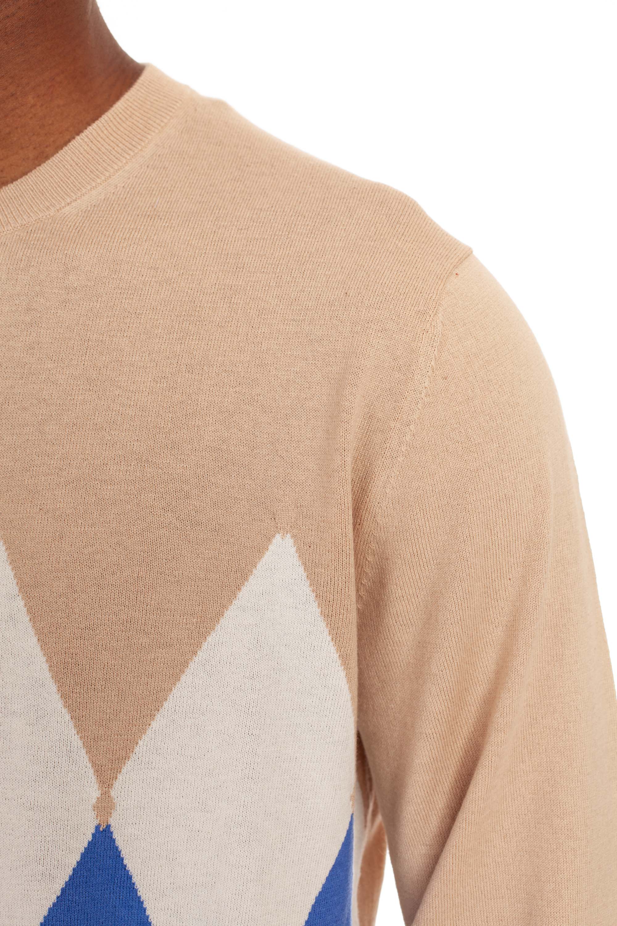 Maglia girocollo in cotone-cashmere diamond