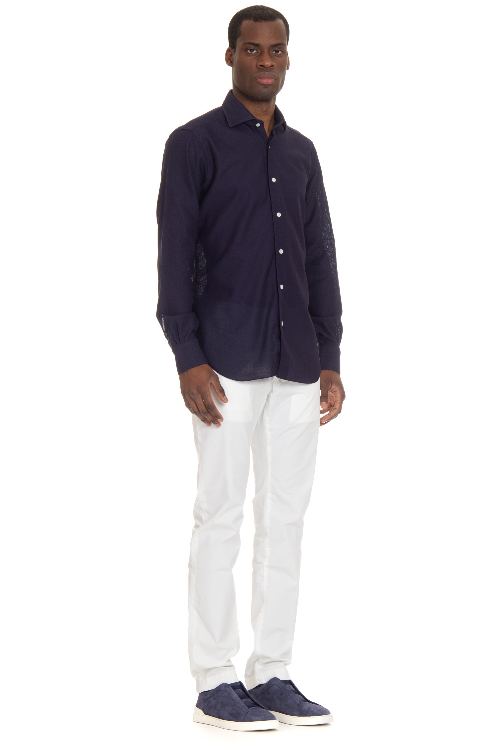 Culto label stretch honeycomb tailored shirt