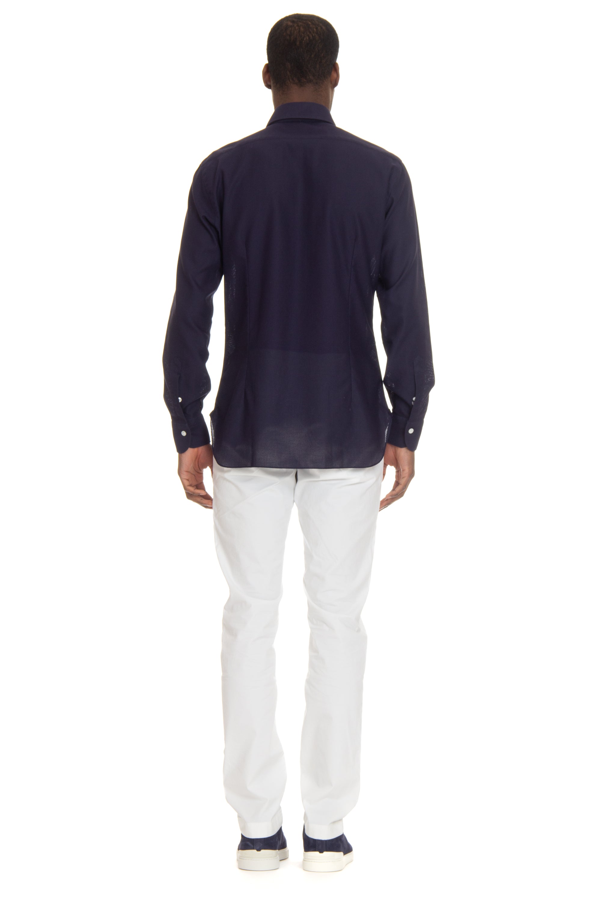 Culto label stretch honeycomb tailored shirt