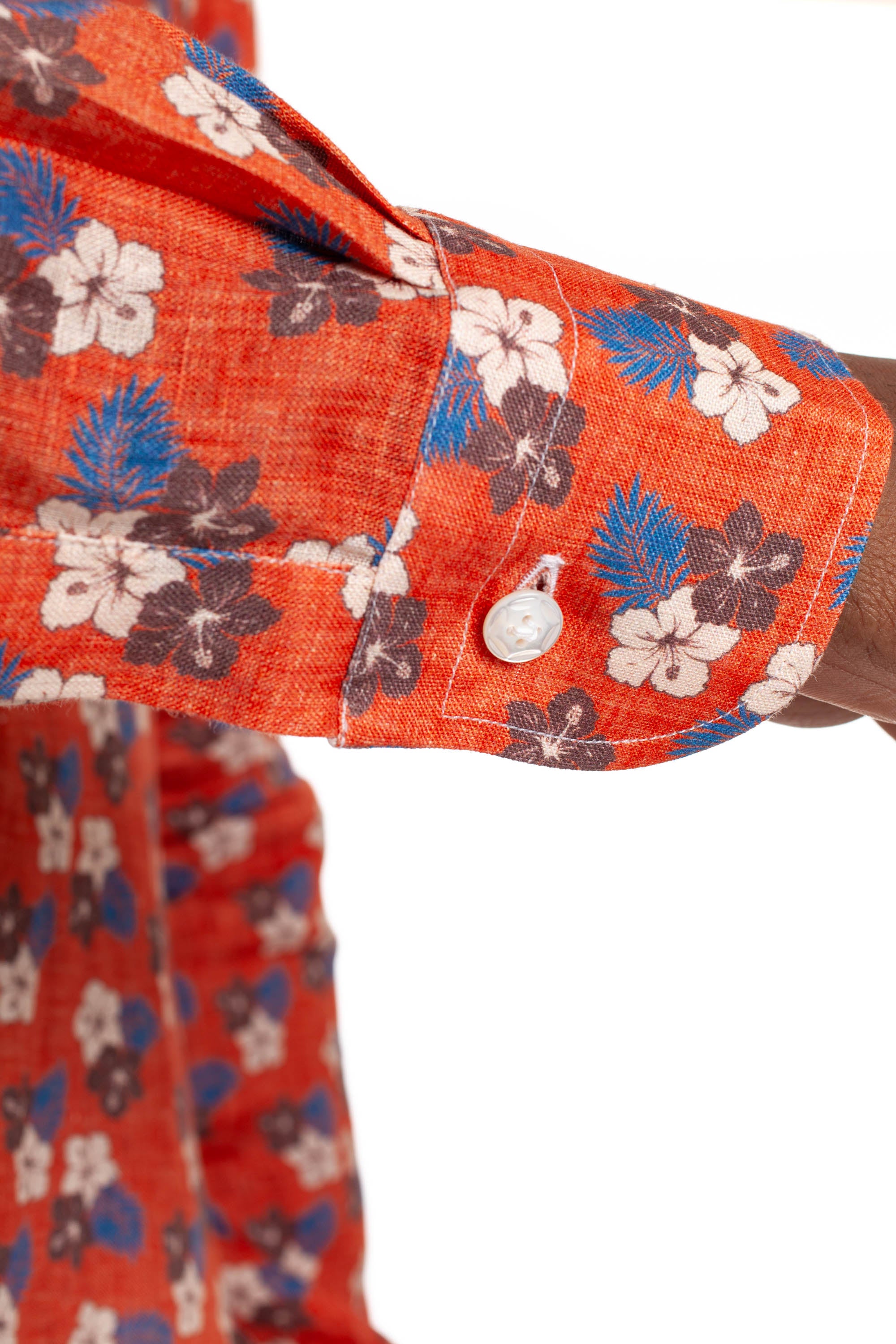 Dandylife linen maxi floral linen shirt