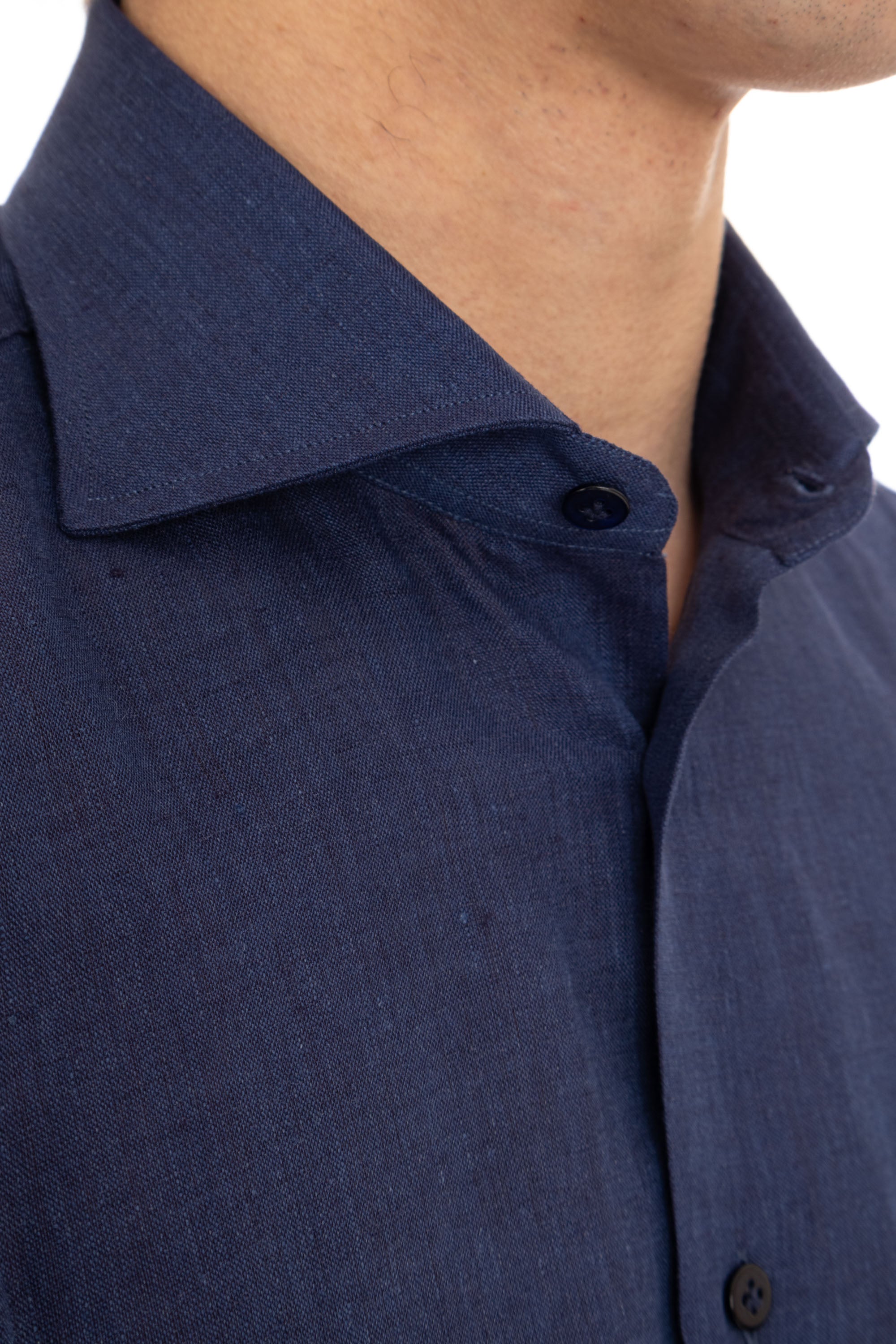 Solid color linen tailored shirt