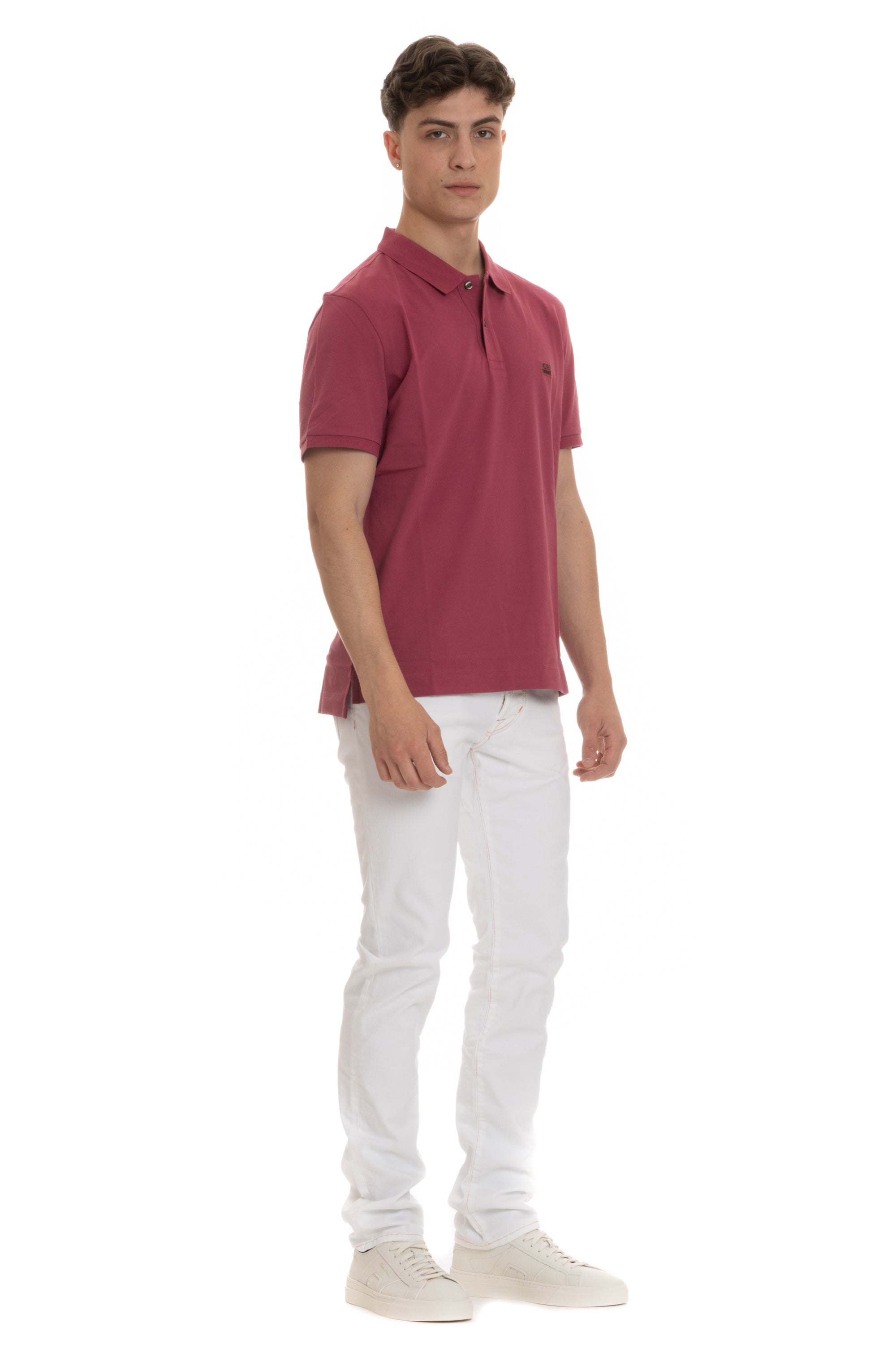 Light stretch cotton pique polo shirt