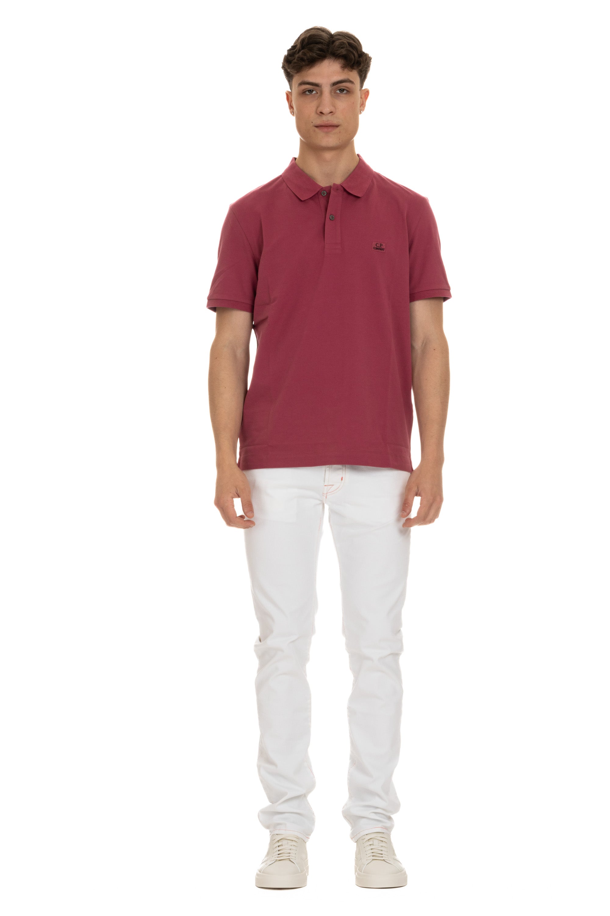 Light stretch cotton pique polo shirt