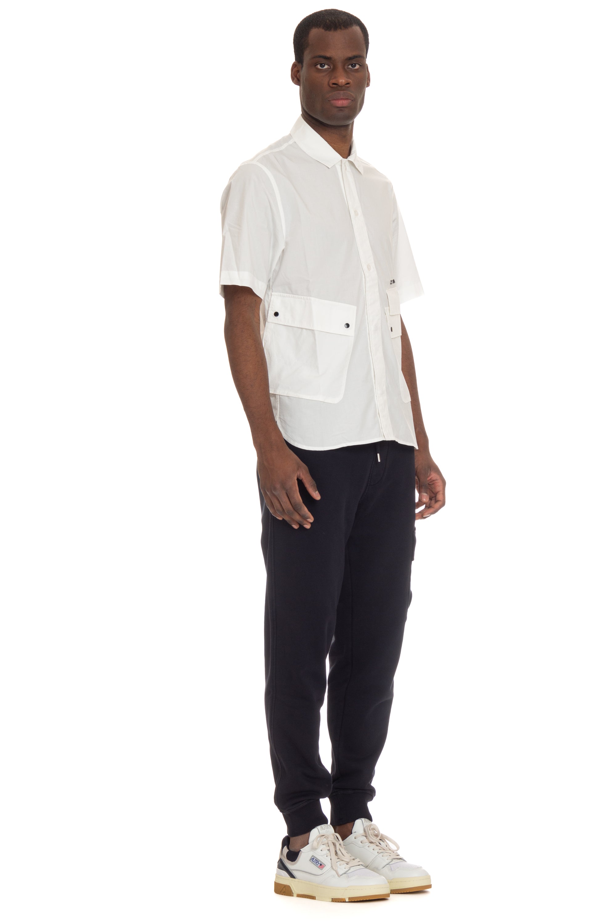 Short sleeve shirt in cotton poplin