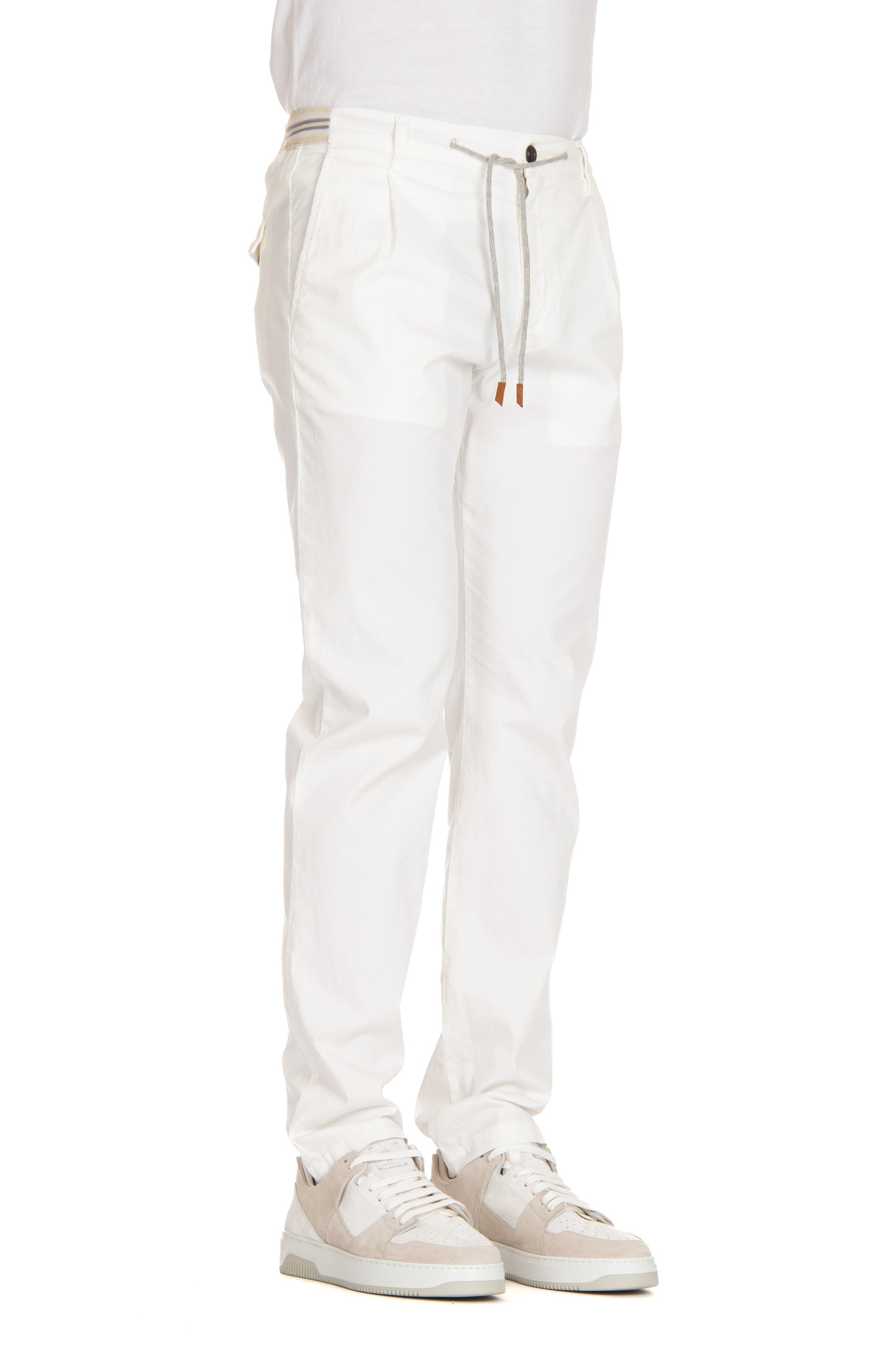 Light cotton trousers with elastic waistband