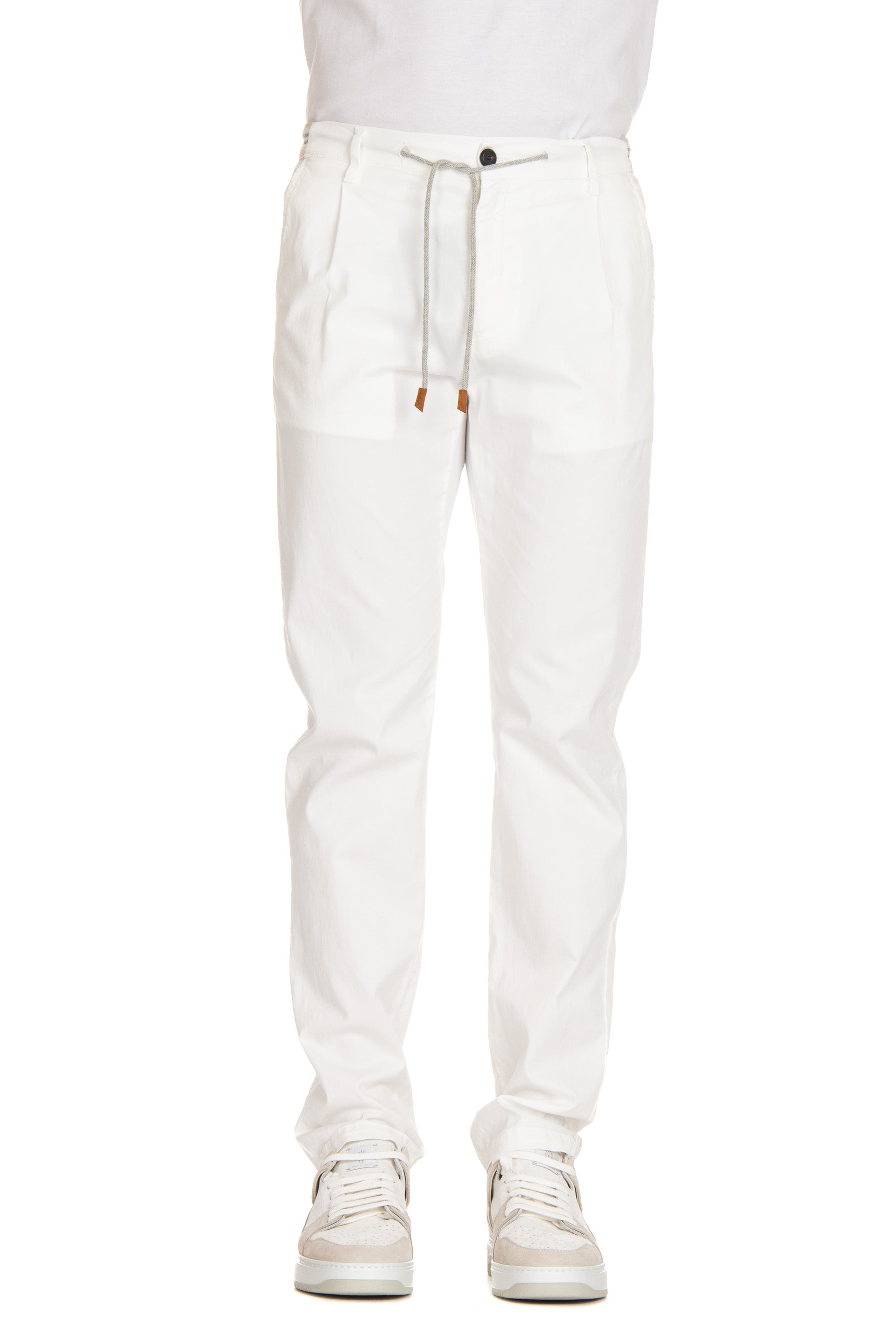 Light cotton trousers with elastic waistband