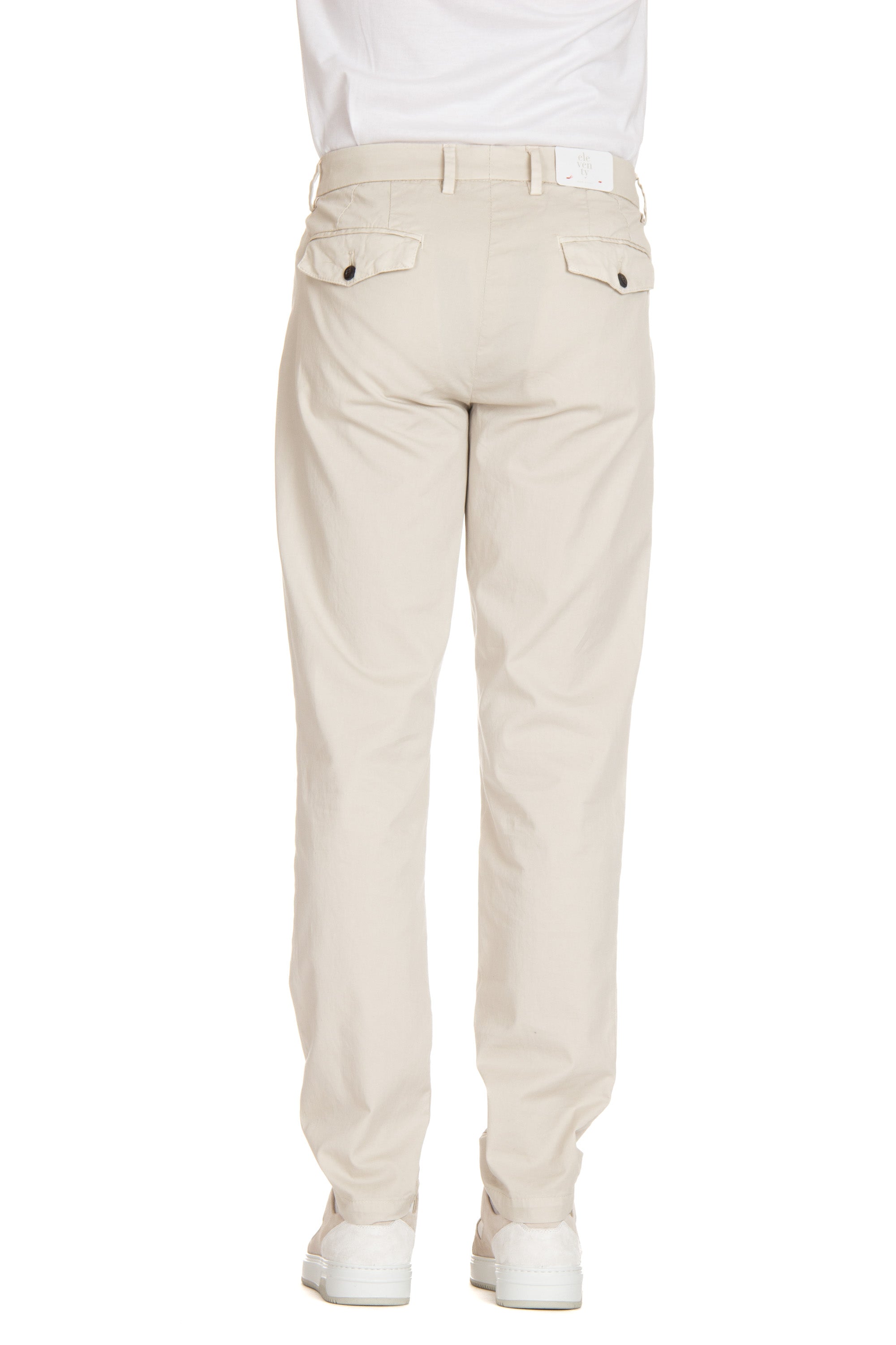 Light cotton trousers with waist adjustments