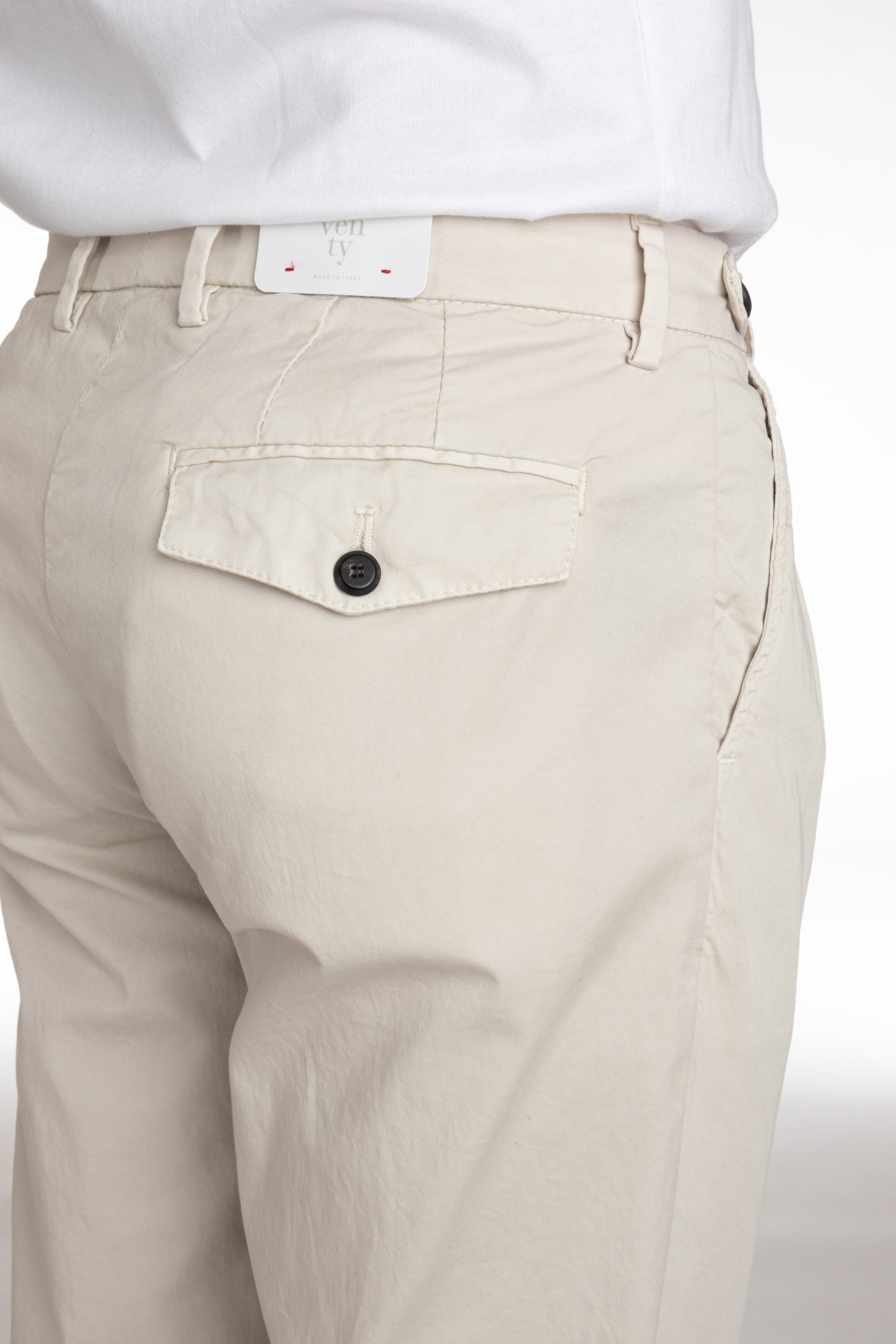 Light cotton trousers with waist adjustments