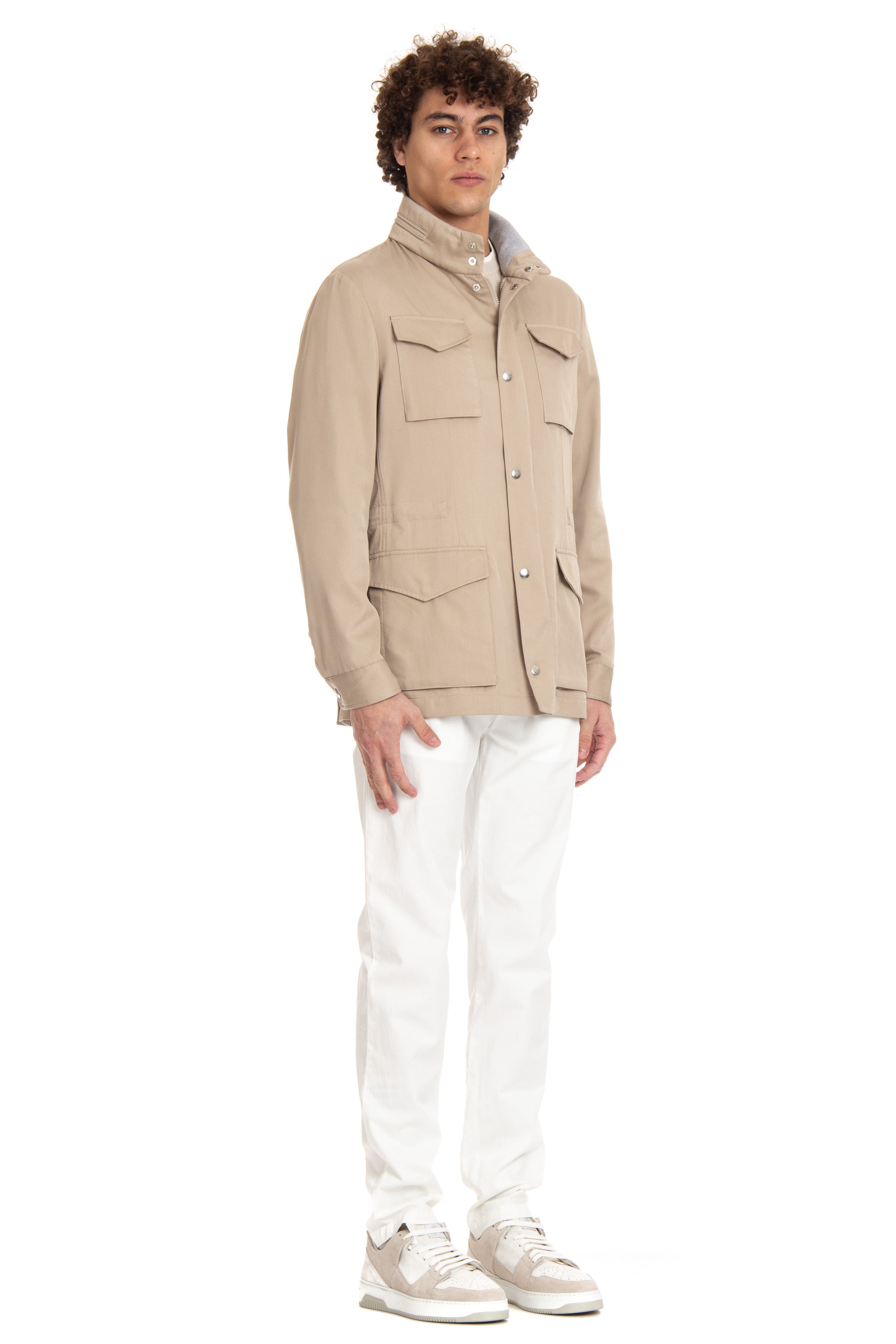 Field jacket in pure Zegna silk