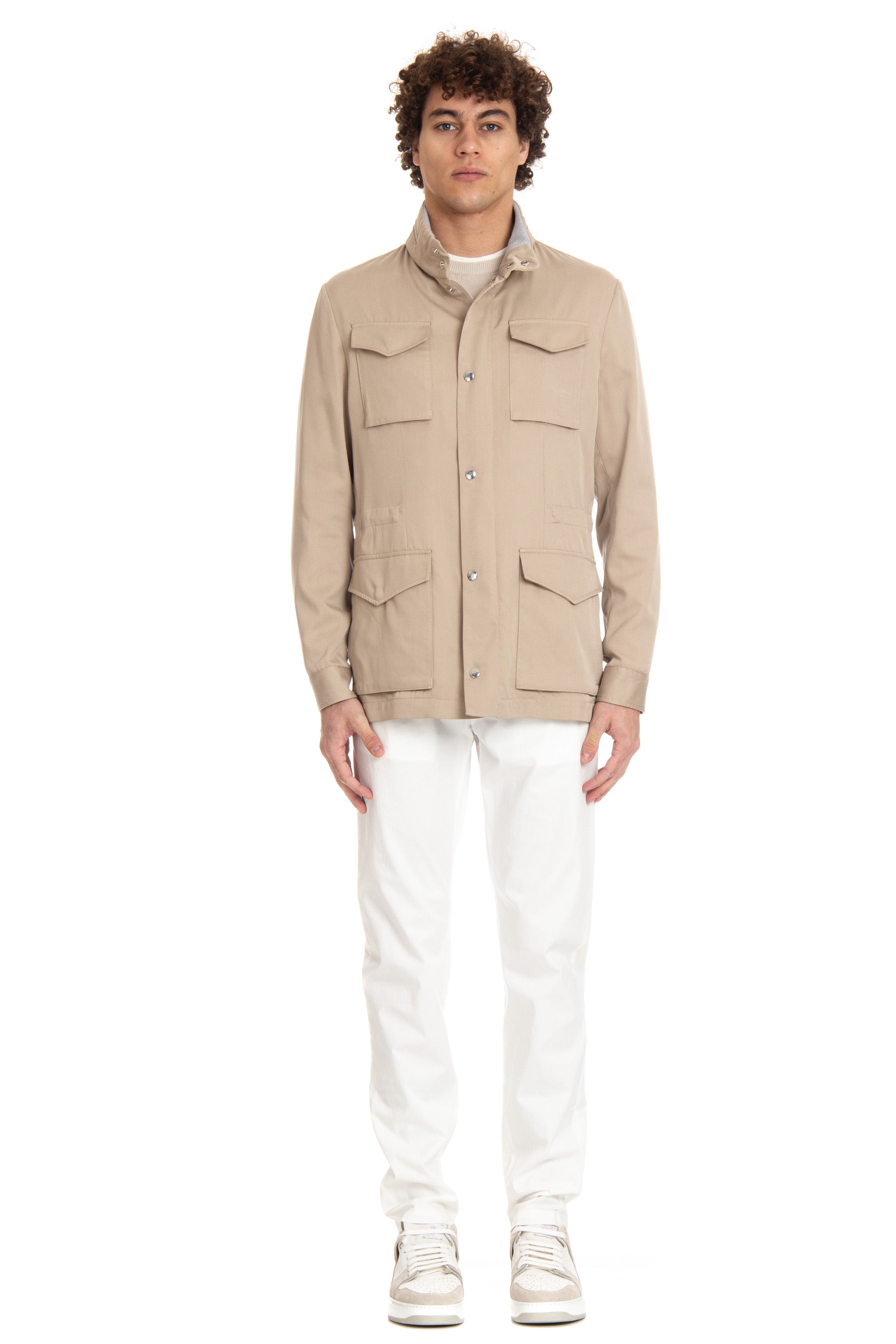 Field jacket in pure Zegna silk