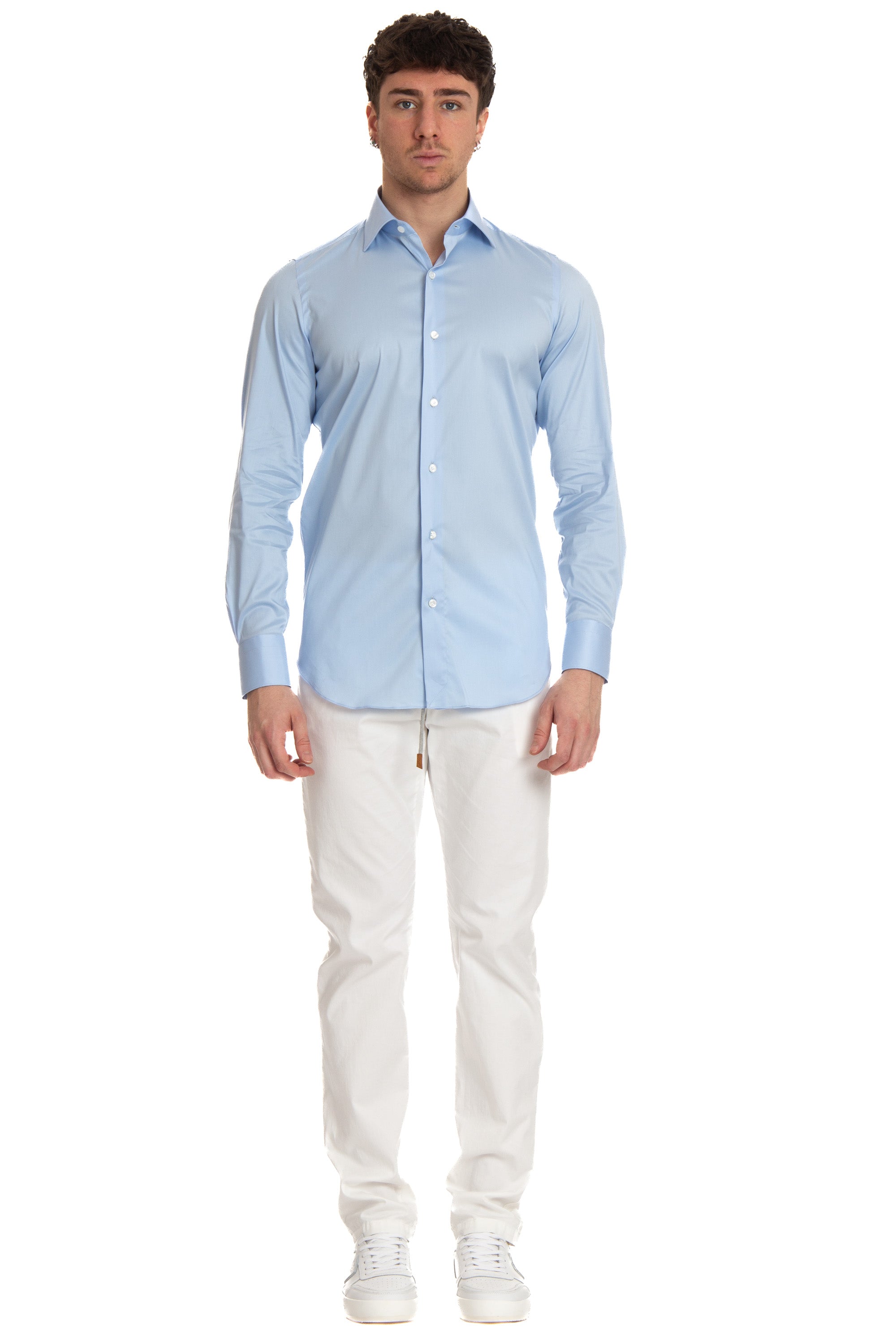 Tailored stretch poplin shirt from the Milan line