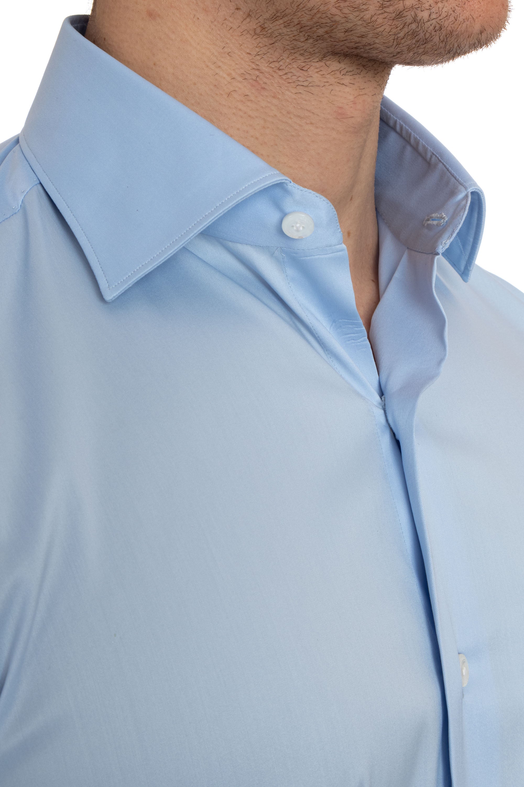 Tailored stretch poplin shirt from the Milan line