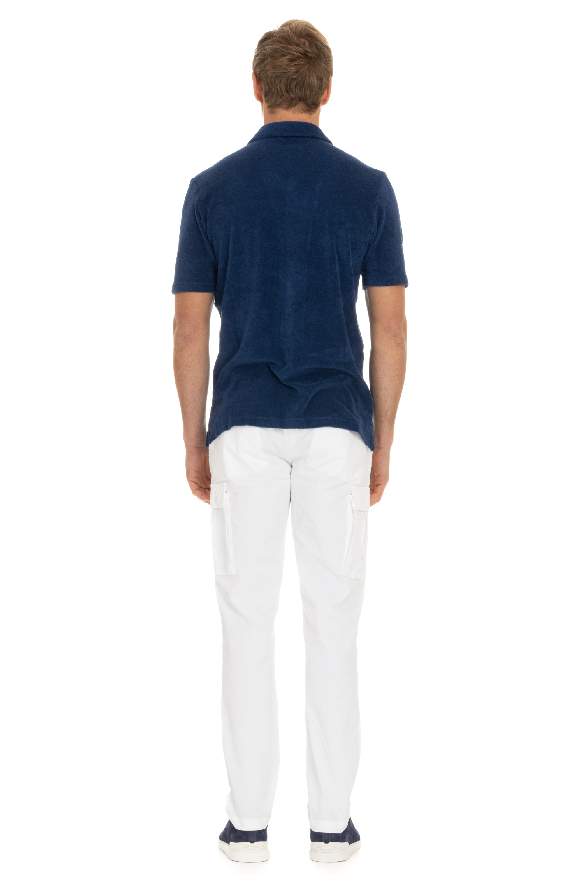 Half-sleeved knitted shirt in light terry