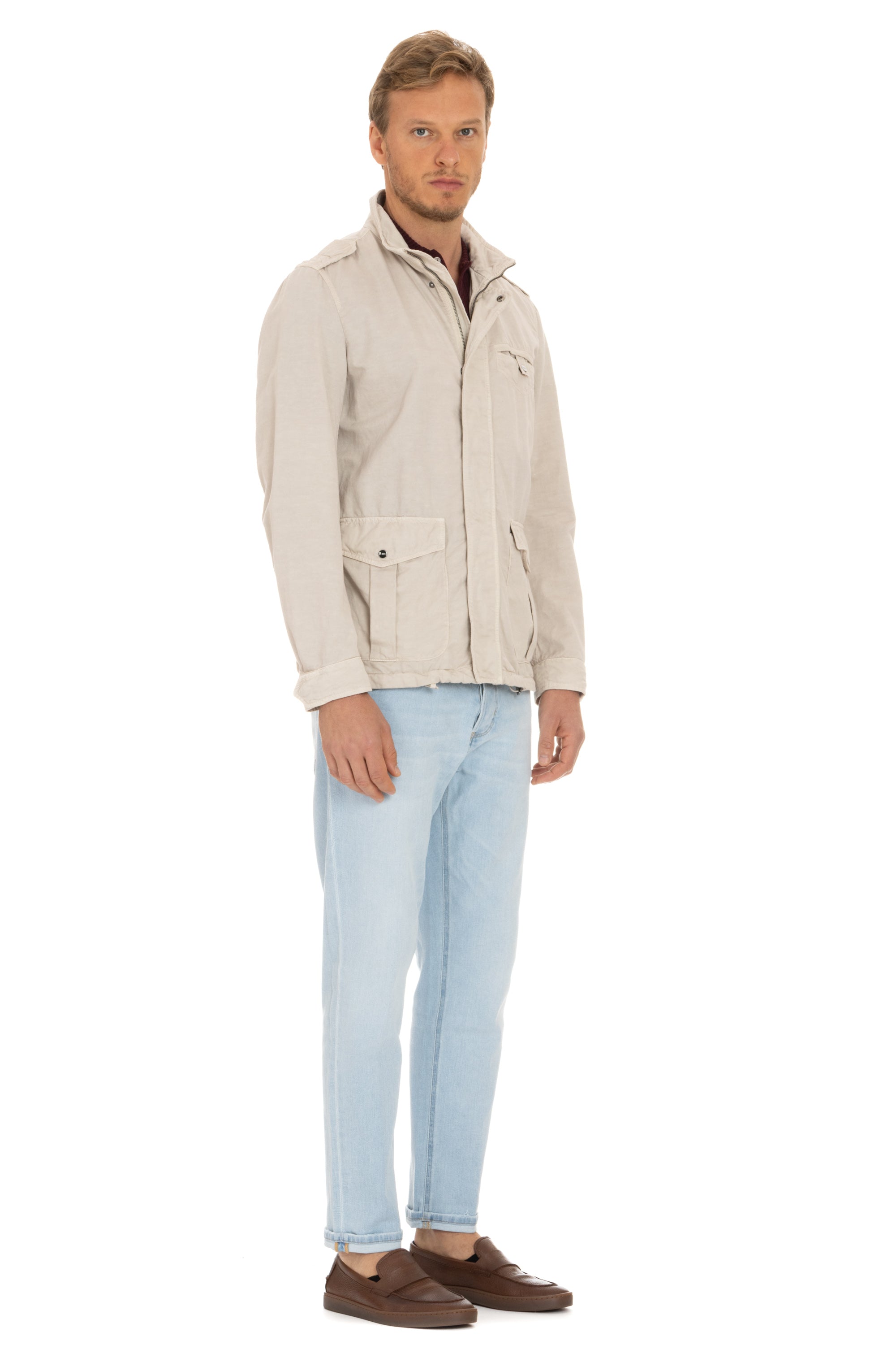 Unlined cotton-linen field jacket