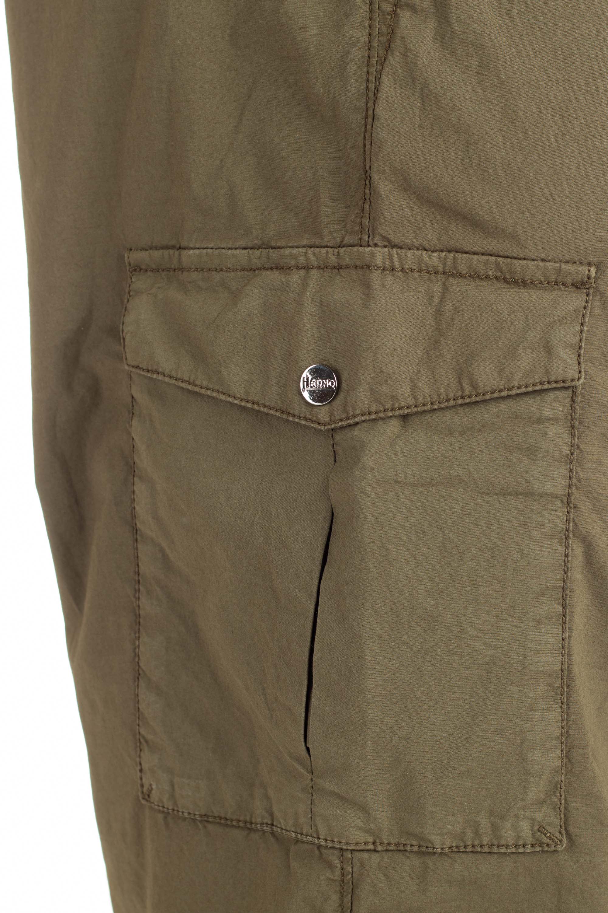 Pantalone cargo in cotone popeline