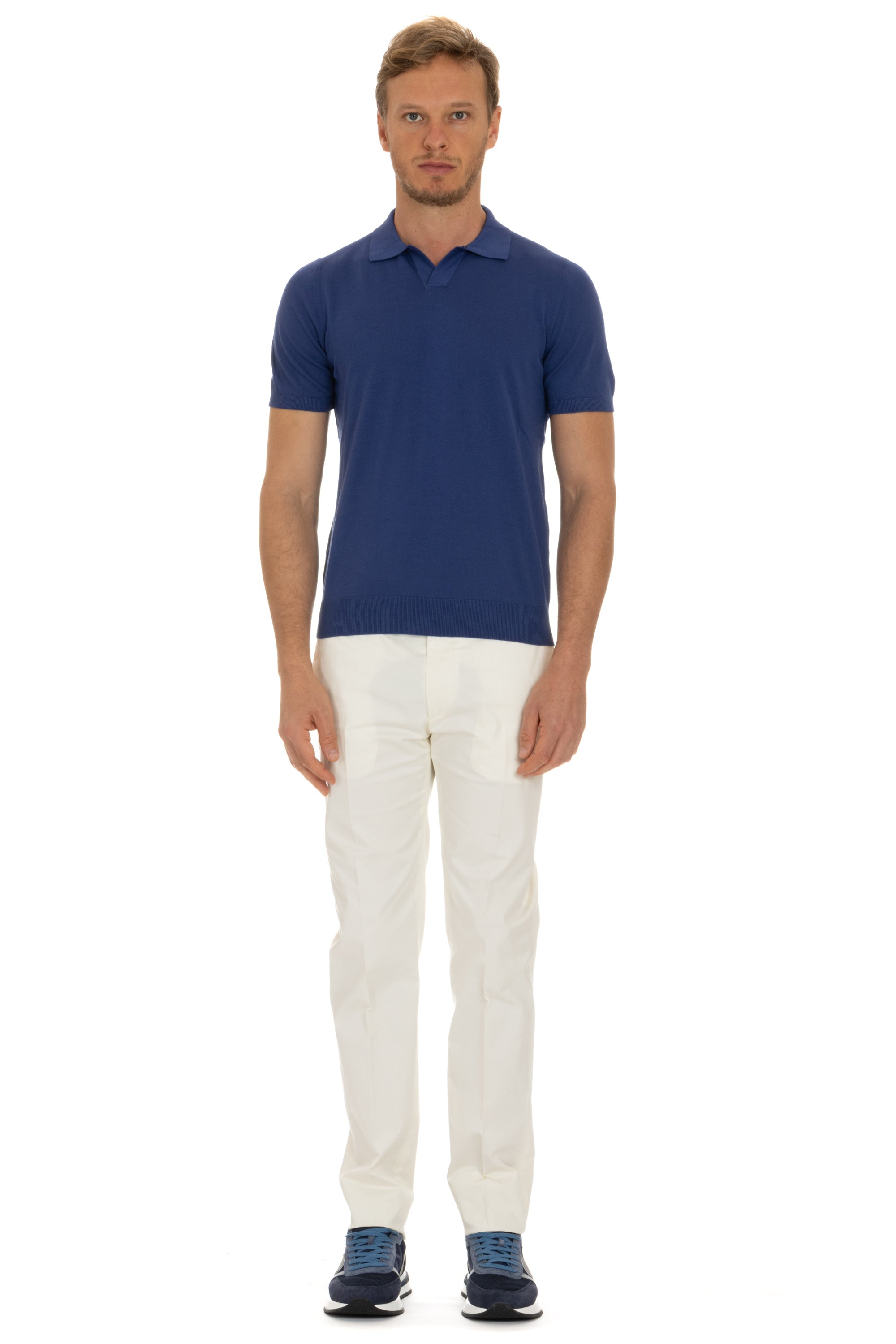 Short sleeve polo shirt in Giza cotton