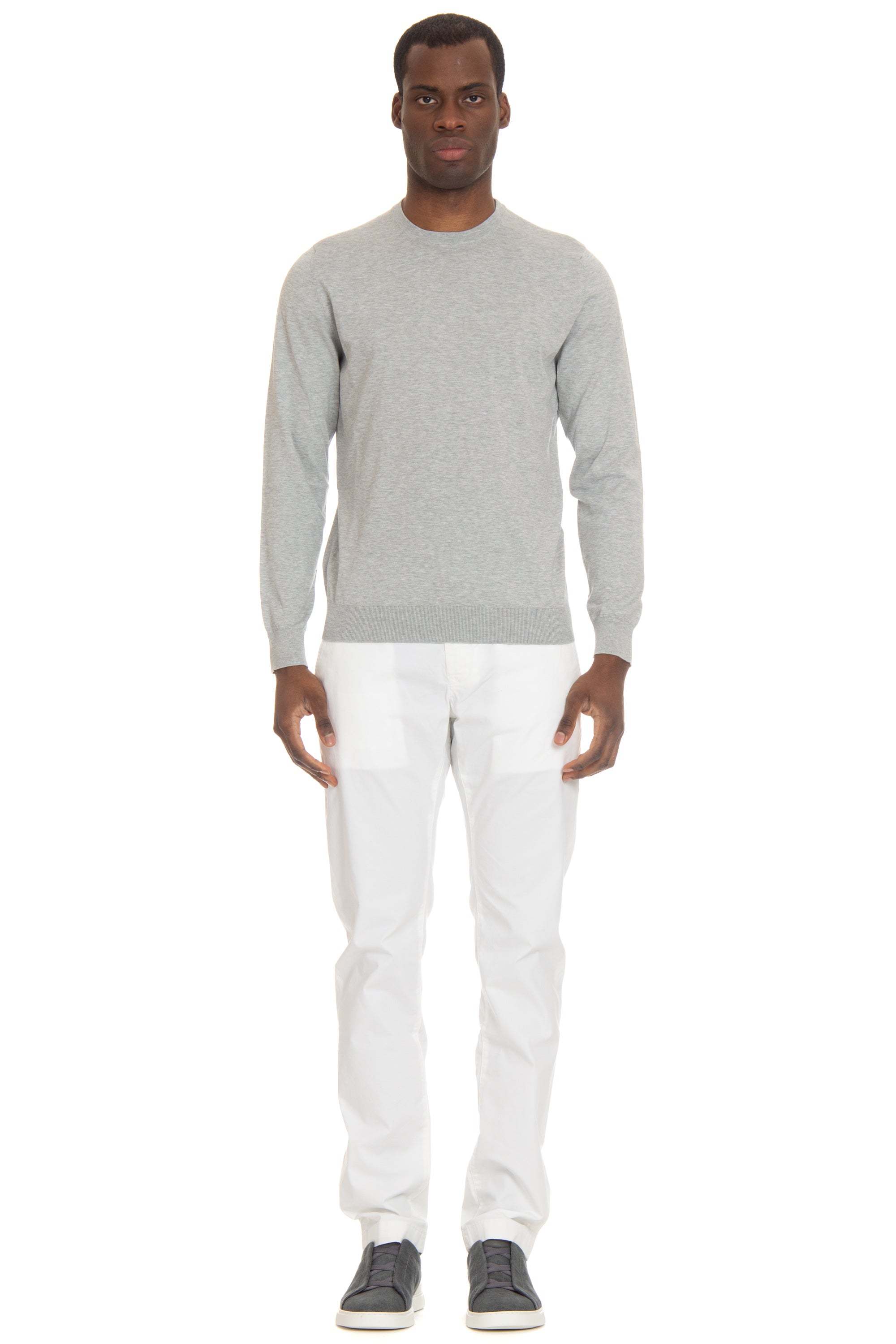 Sea Island cotton crew neck sweater