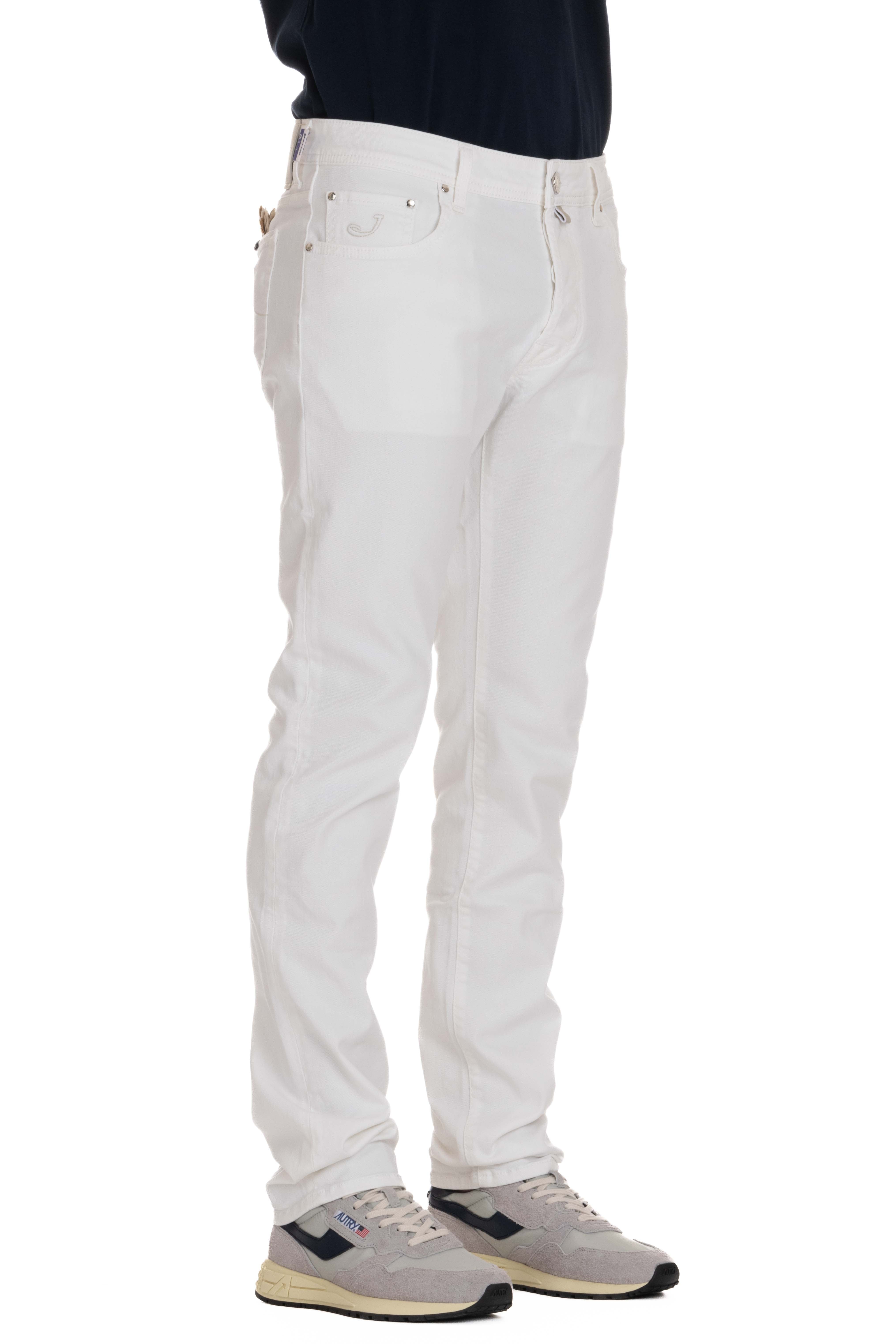 Jeans bianco in bull di cotone Bard fit