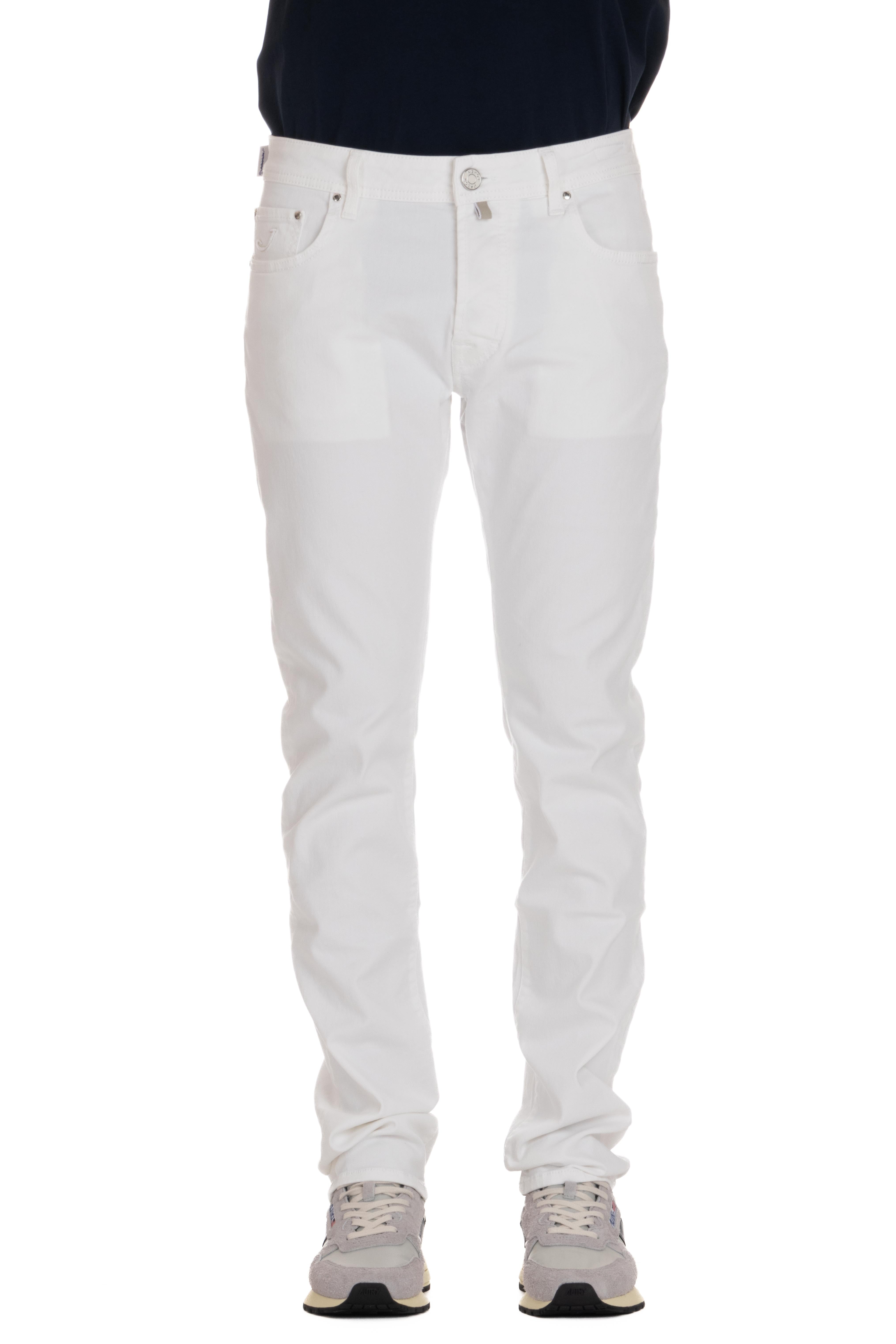 Jeans bianco in bull di cotone Bard fit