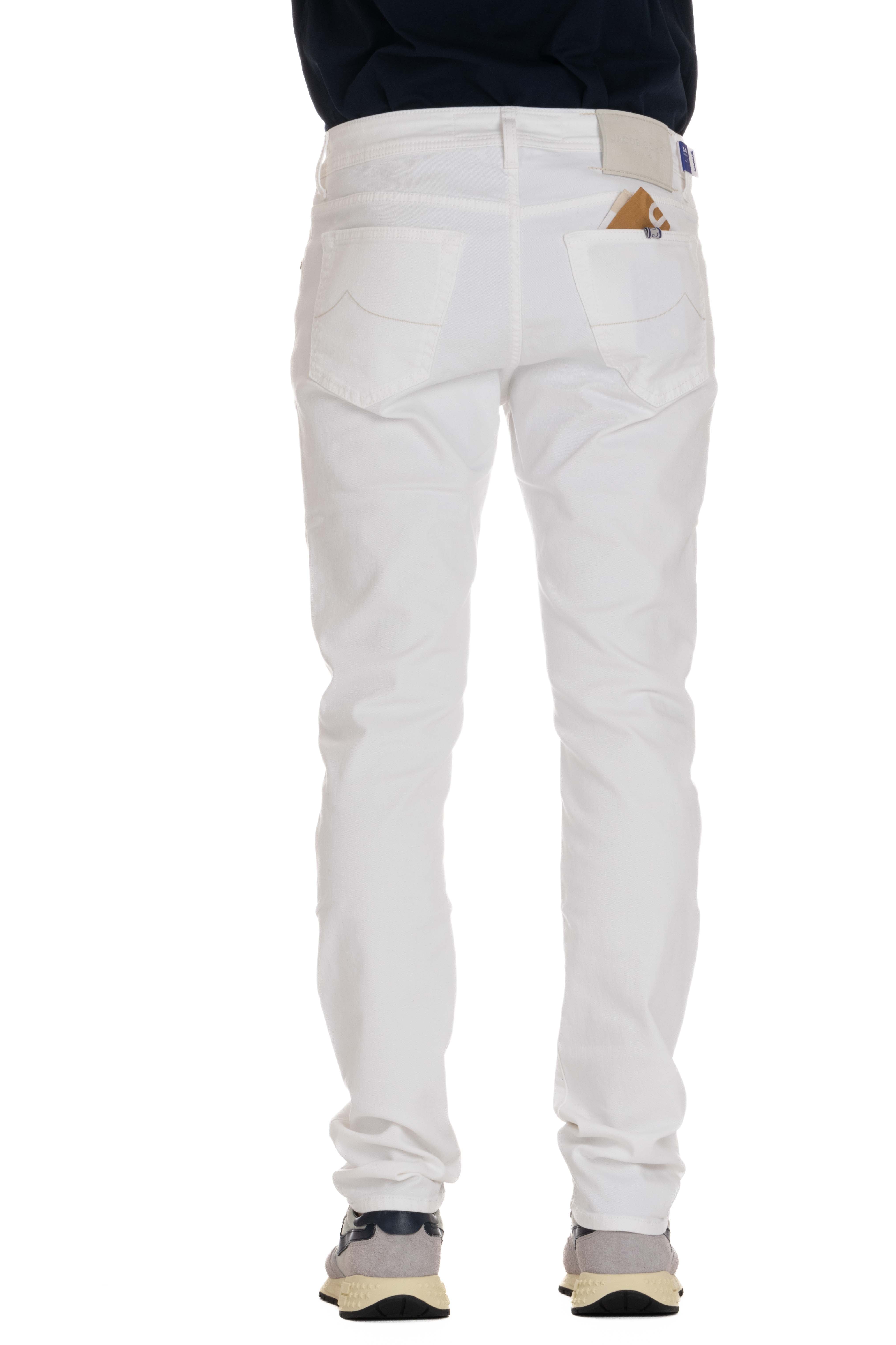 Jeans bianco in bull di cotone Bard fit