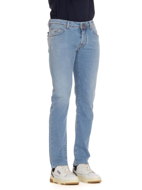 Jeans in cotone etichetta geometrica Nick fit