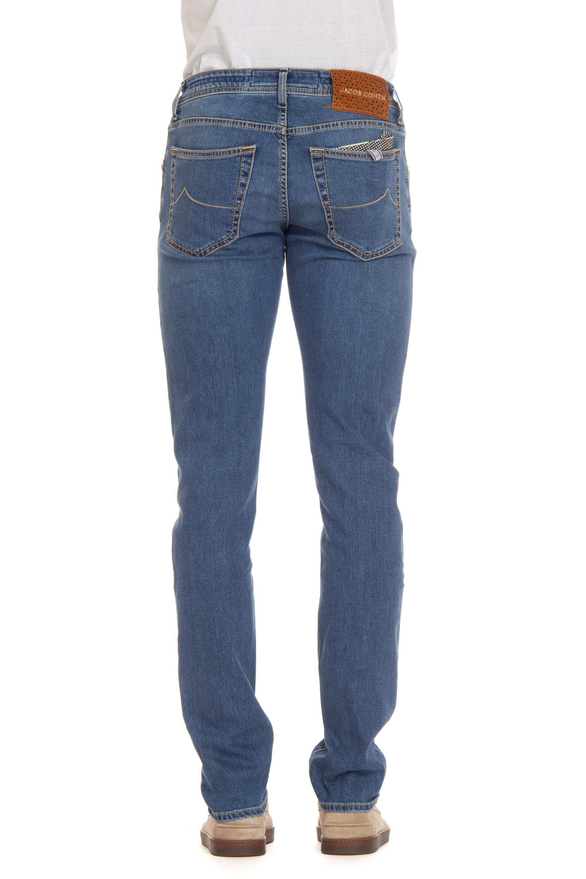 Jeans in cotone-modal etichetta cavallino intarsiato Nick Slim fit