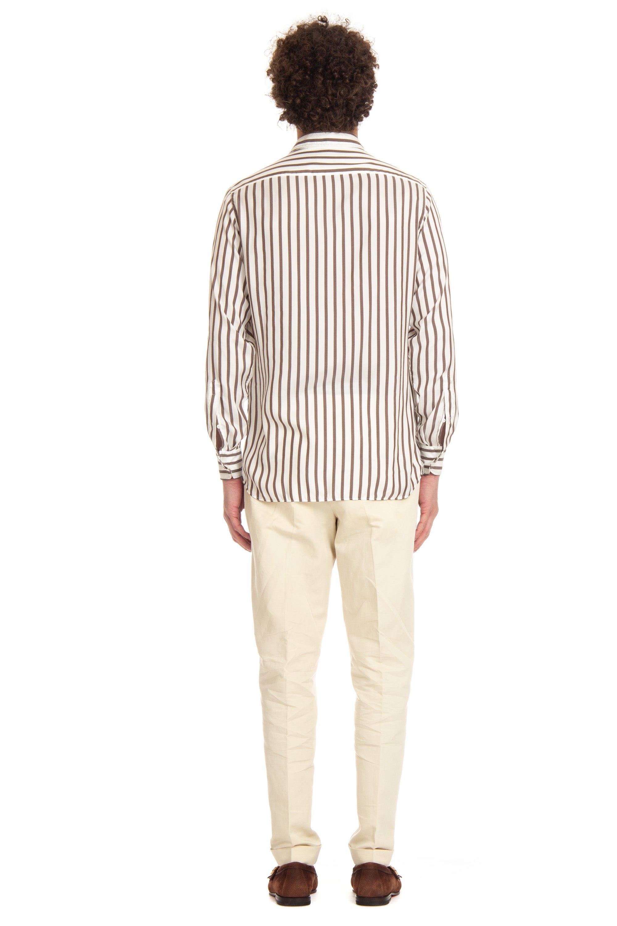 Pure silk striped shirt