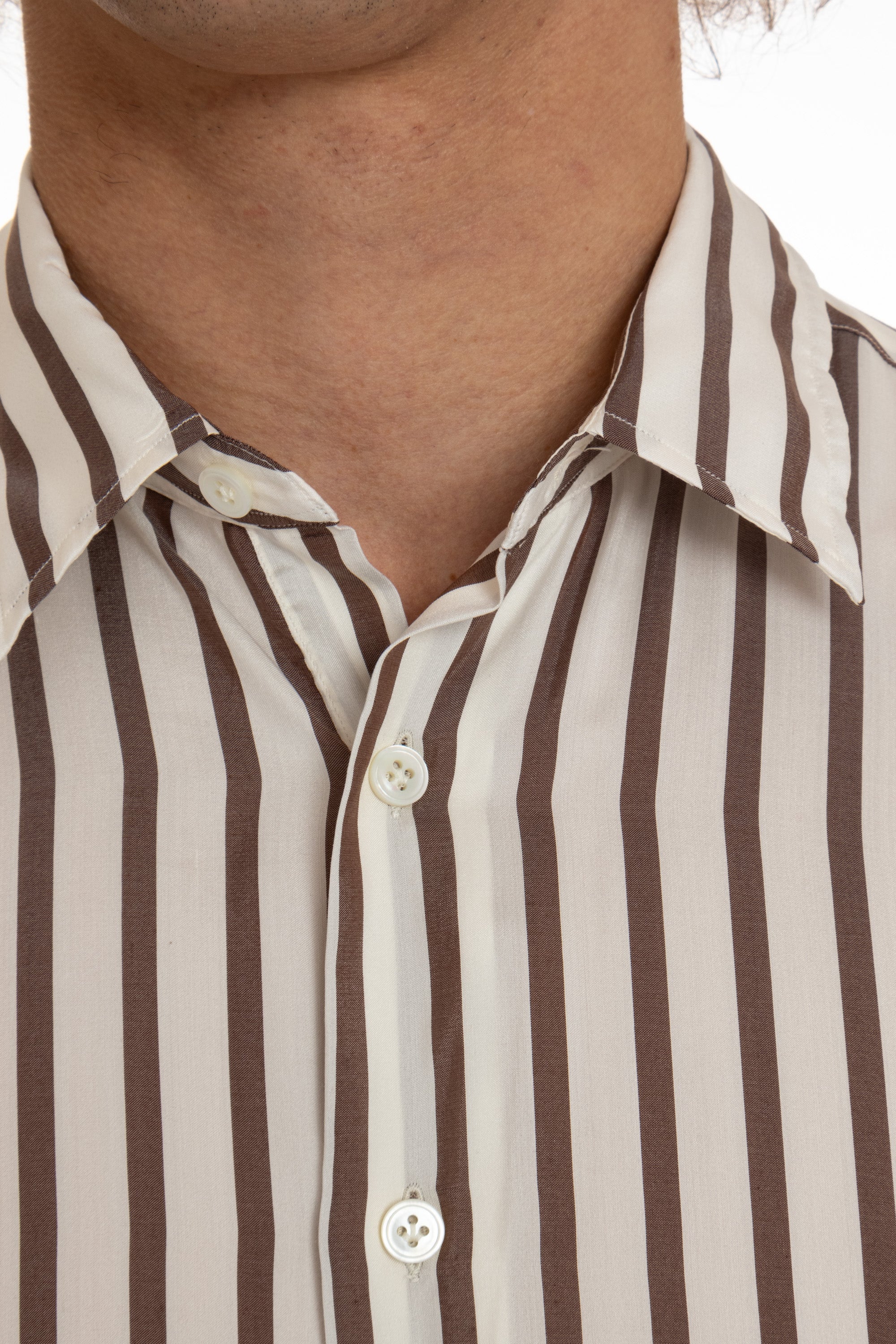 Pure silk striped shirt