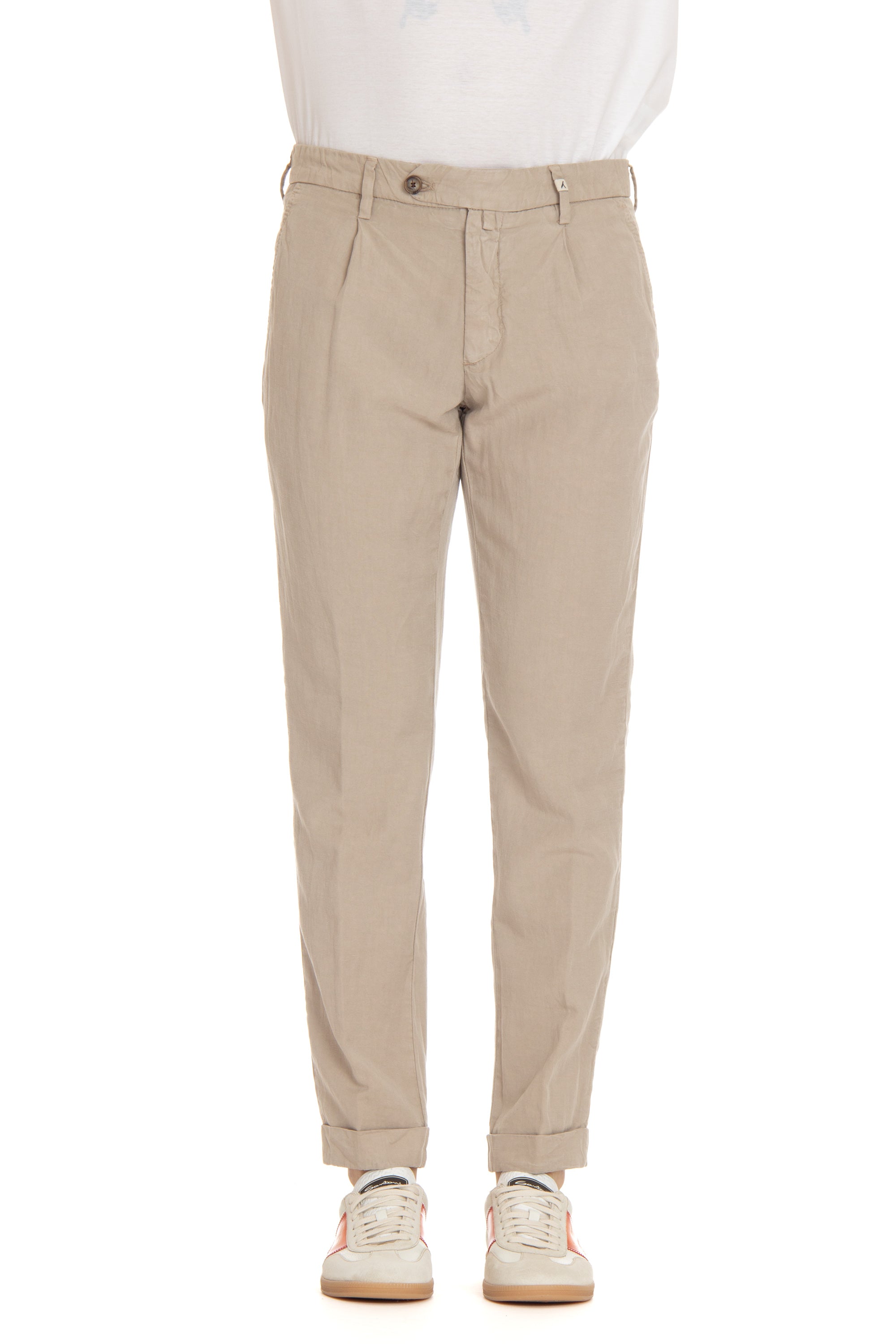 Cotton-linen chino trousers mod. Zeus