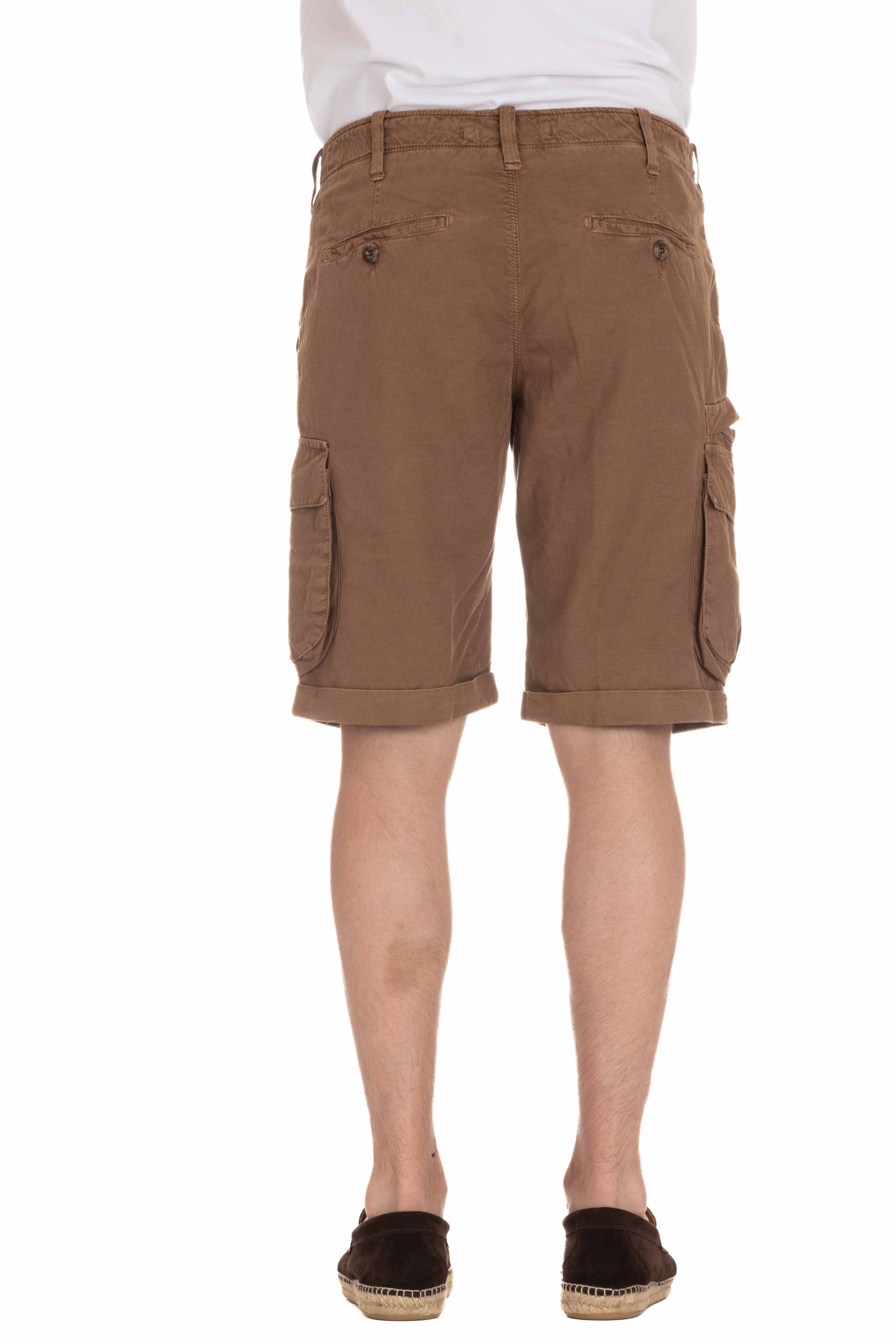 Comfort cotton-linen cargo shorts