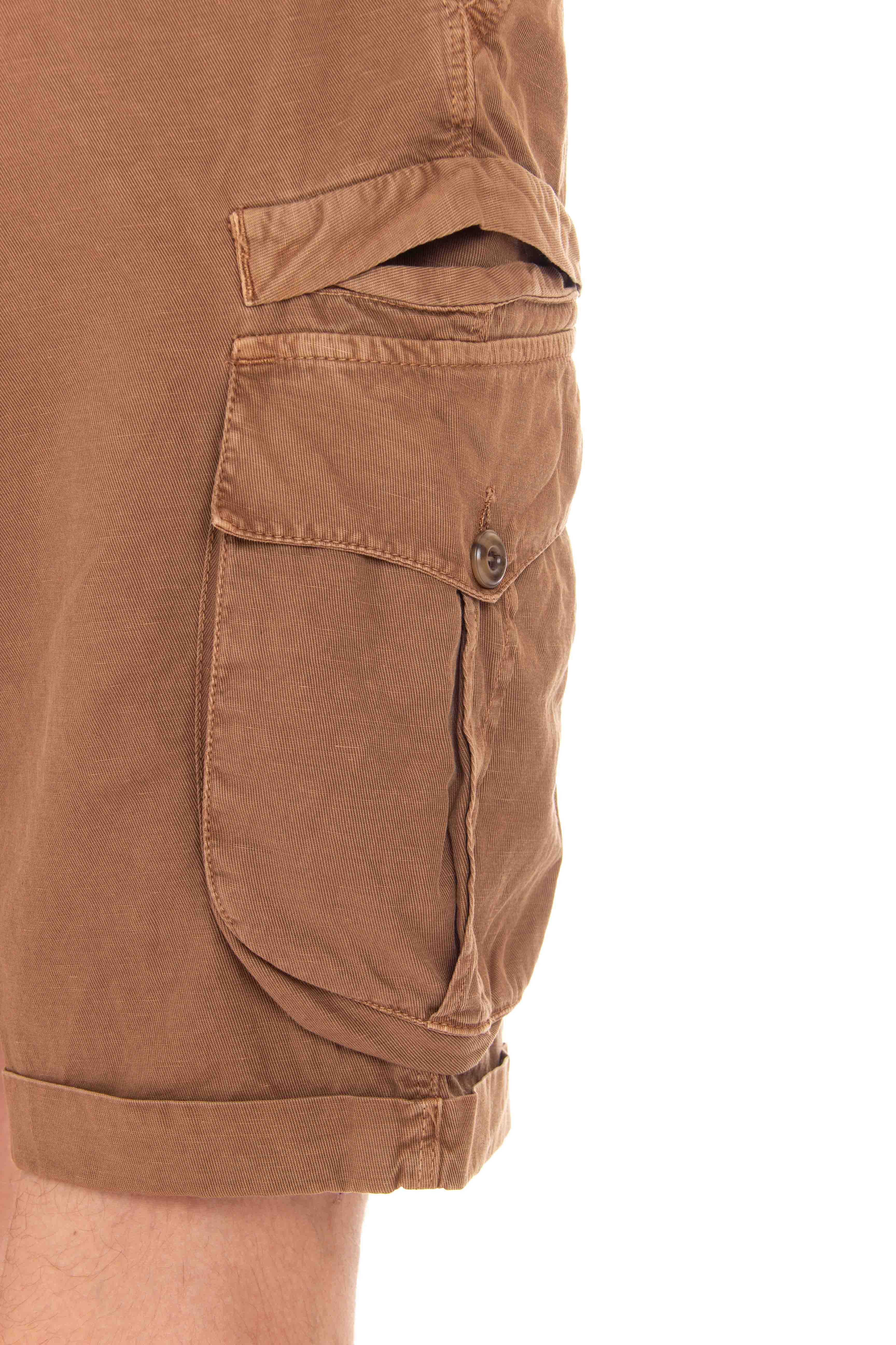 Comfort cotton-linen cargo shorts