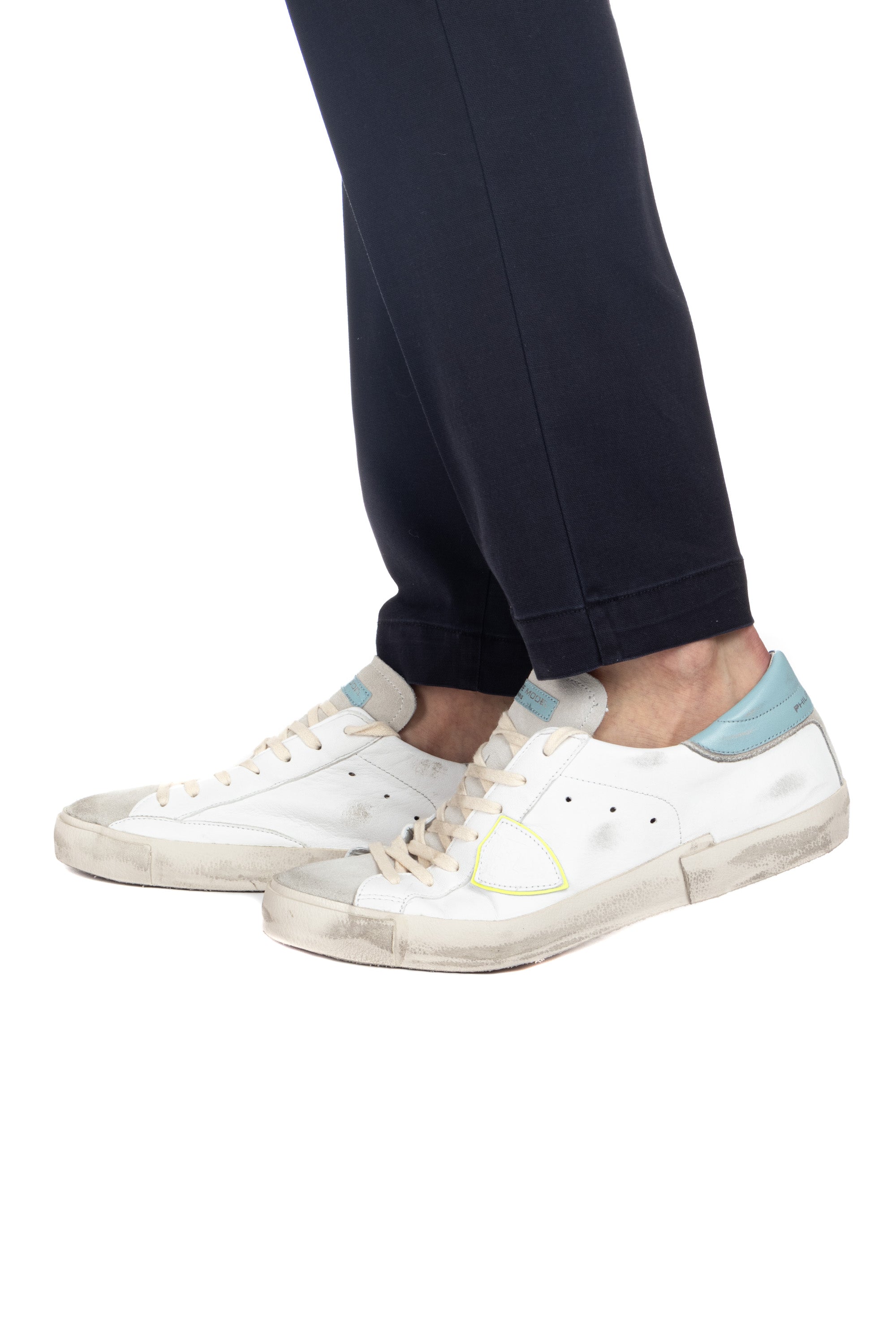 Light blue heel leather sneaker mod. Paris