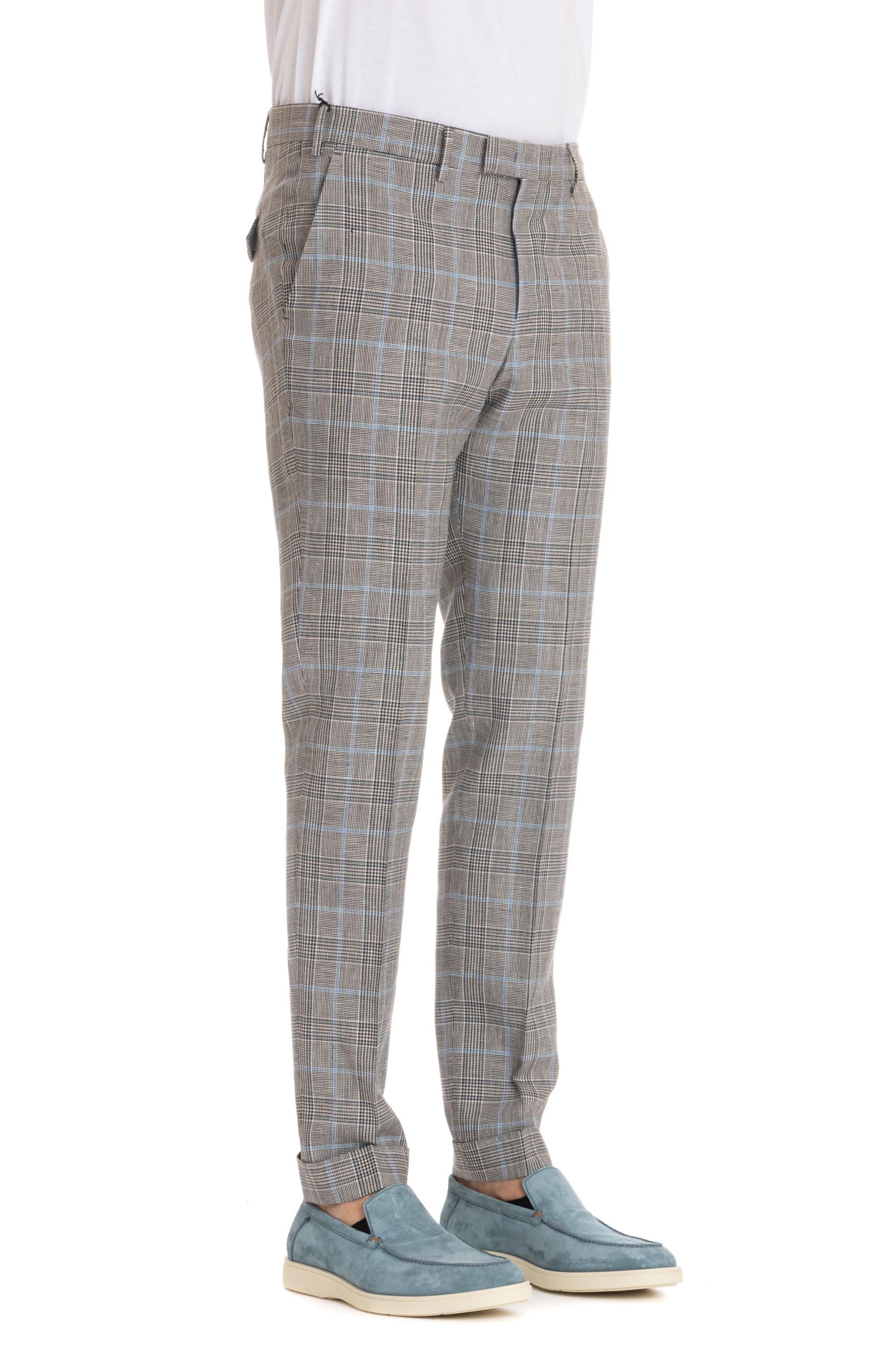 Pantalone en laine vierge-lin coupe Master