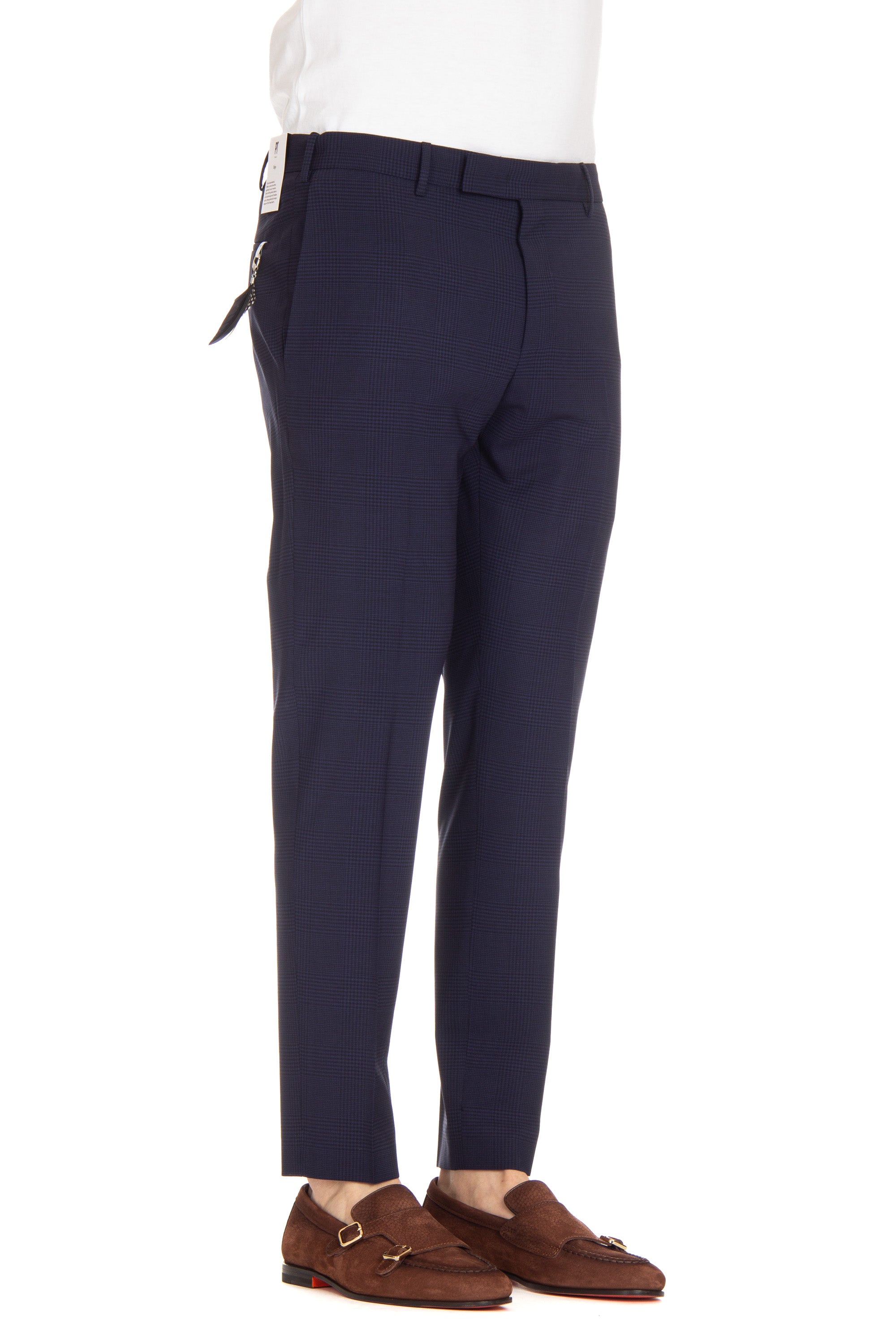 Pantalone in lana comfort check fit Dieci