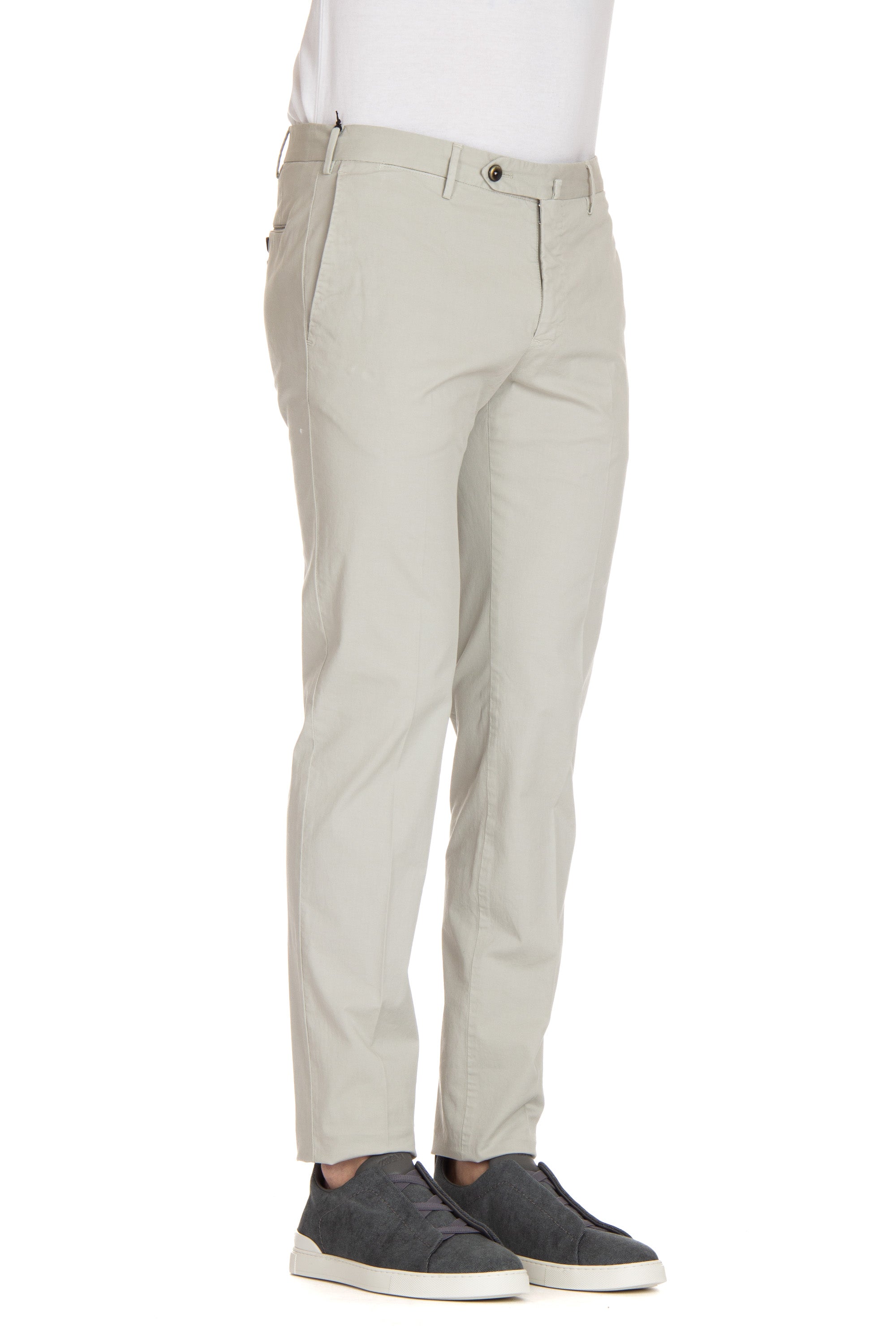 Super slim fit cotton gabardine trousers