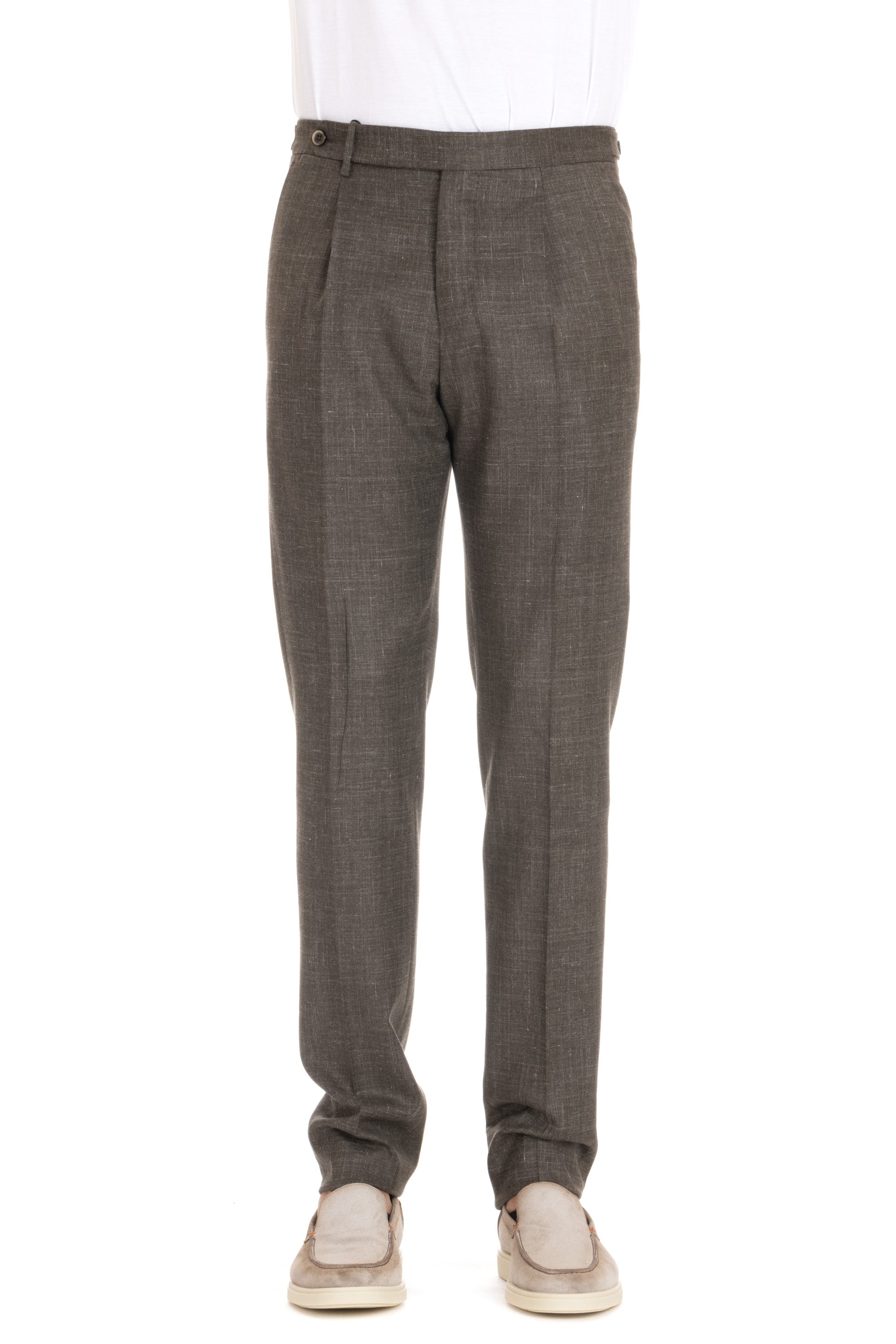 Pantalone in lana-seta-lino Gentleman fit