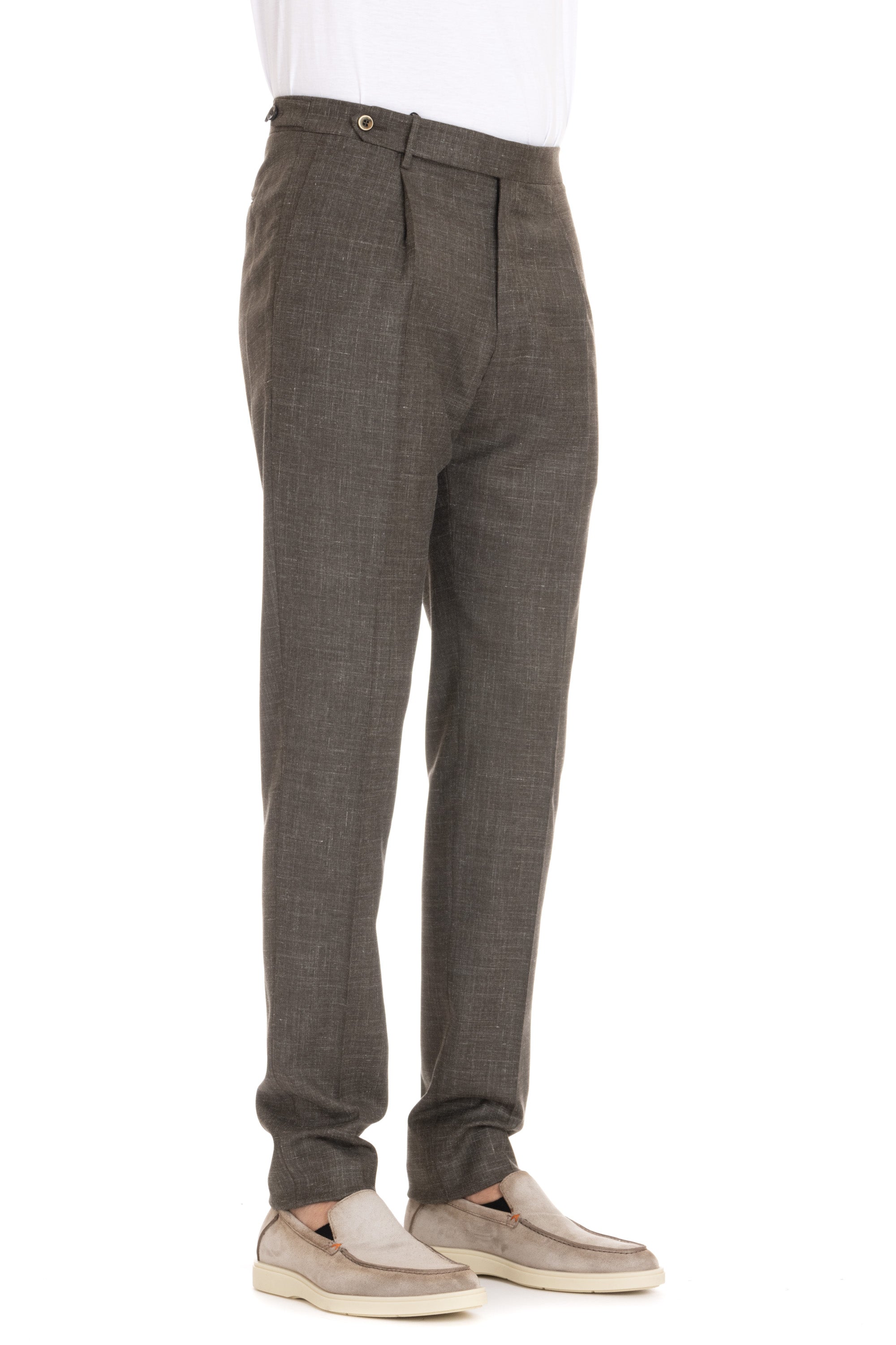 Gentleman fit wool-silk-linen trousers